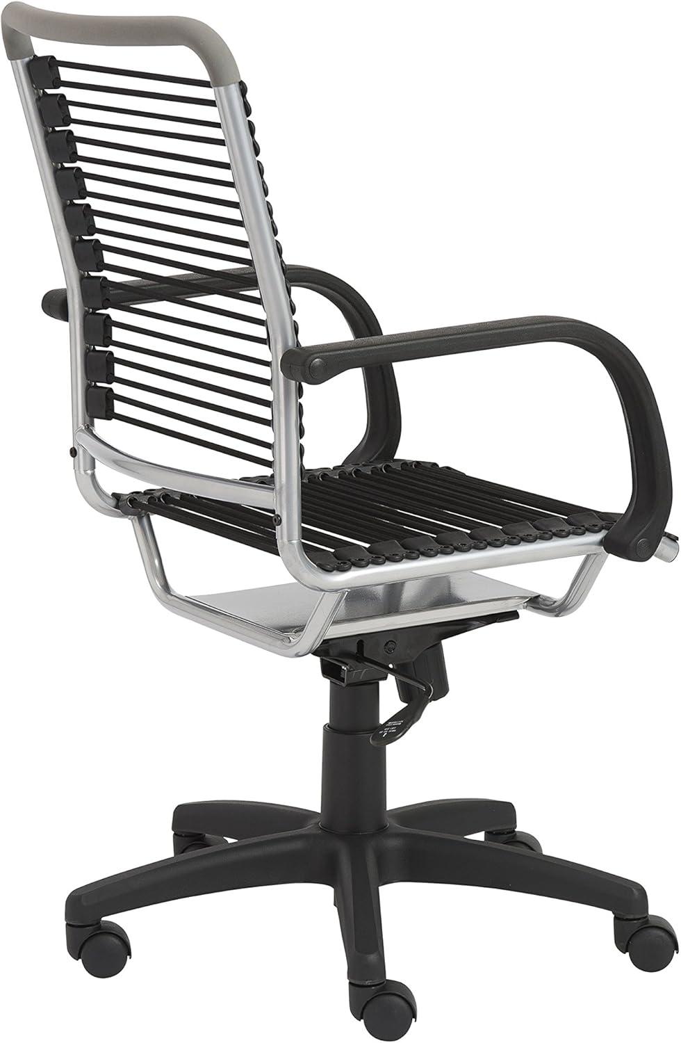 Black Aluminum High Back Swivel Bungee Office Chair