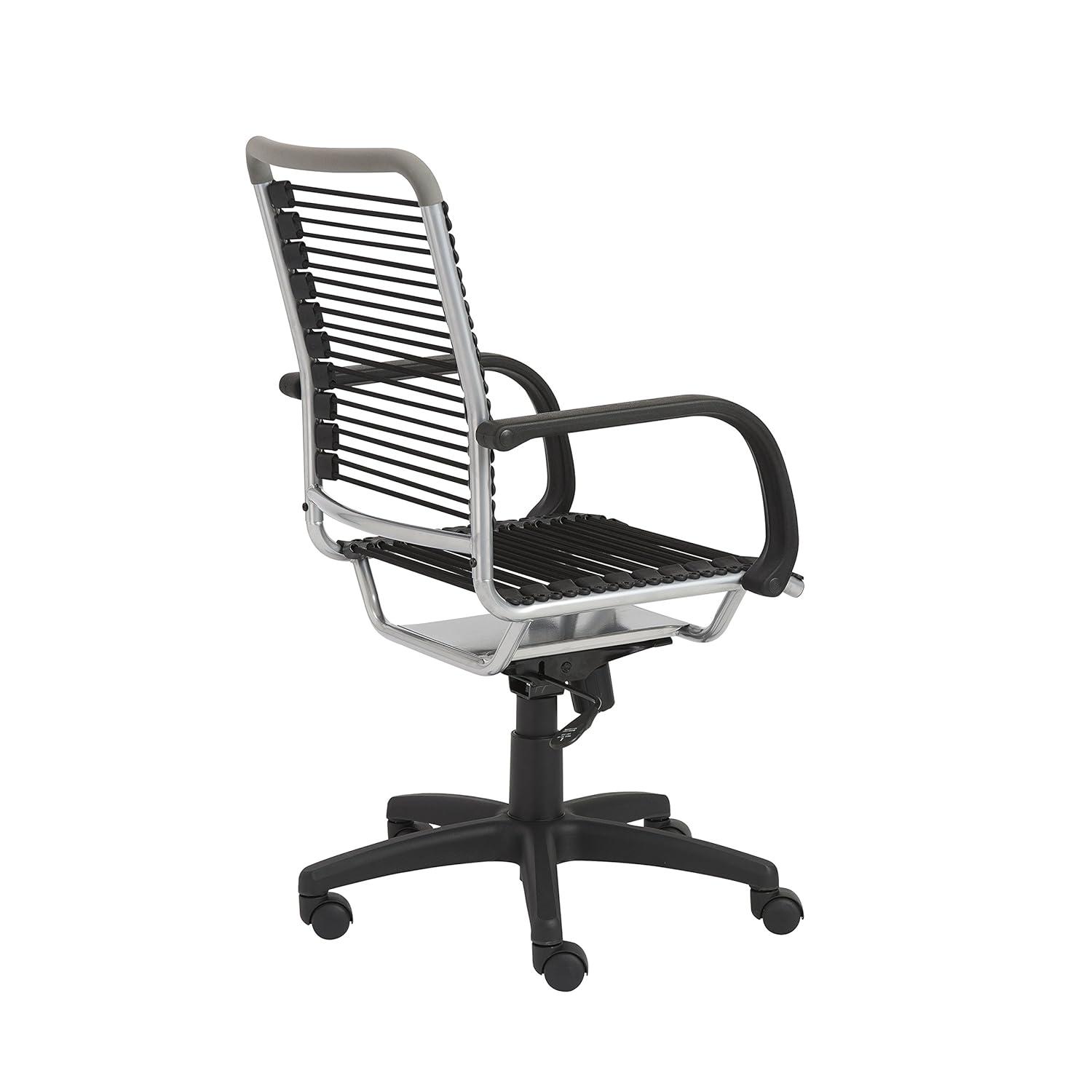 Black Aluminum High Back Swivel Bungee Office Chair