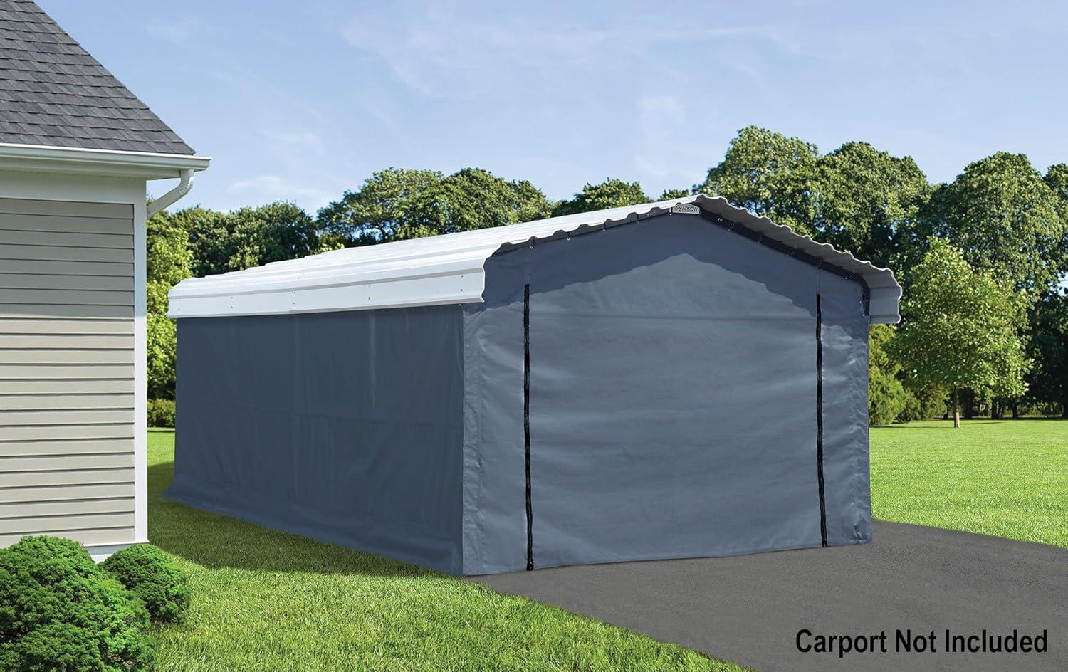 Arrow Arrow Gray Fabric Side Wall for Carport