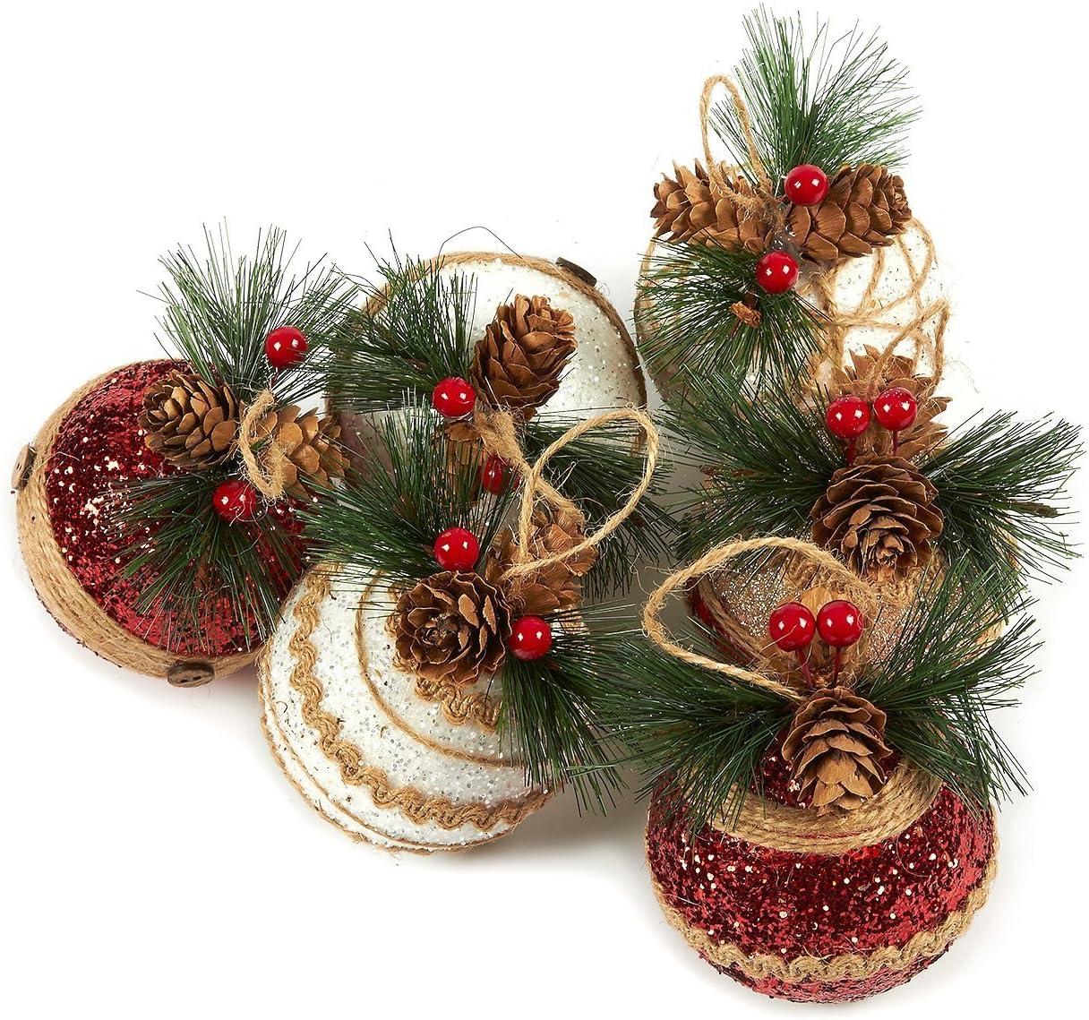 Juvale Rustic Christmas Tree Ornaments, Farmhouse Holiday Decorations, Assorted Designs, 3 x 5.4 In