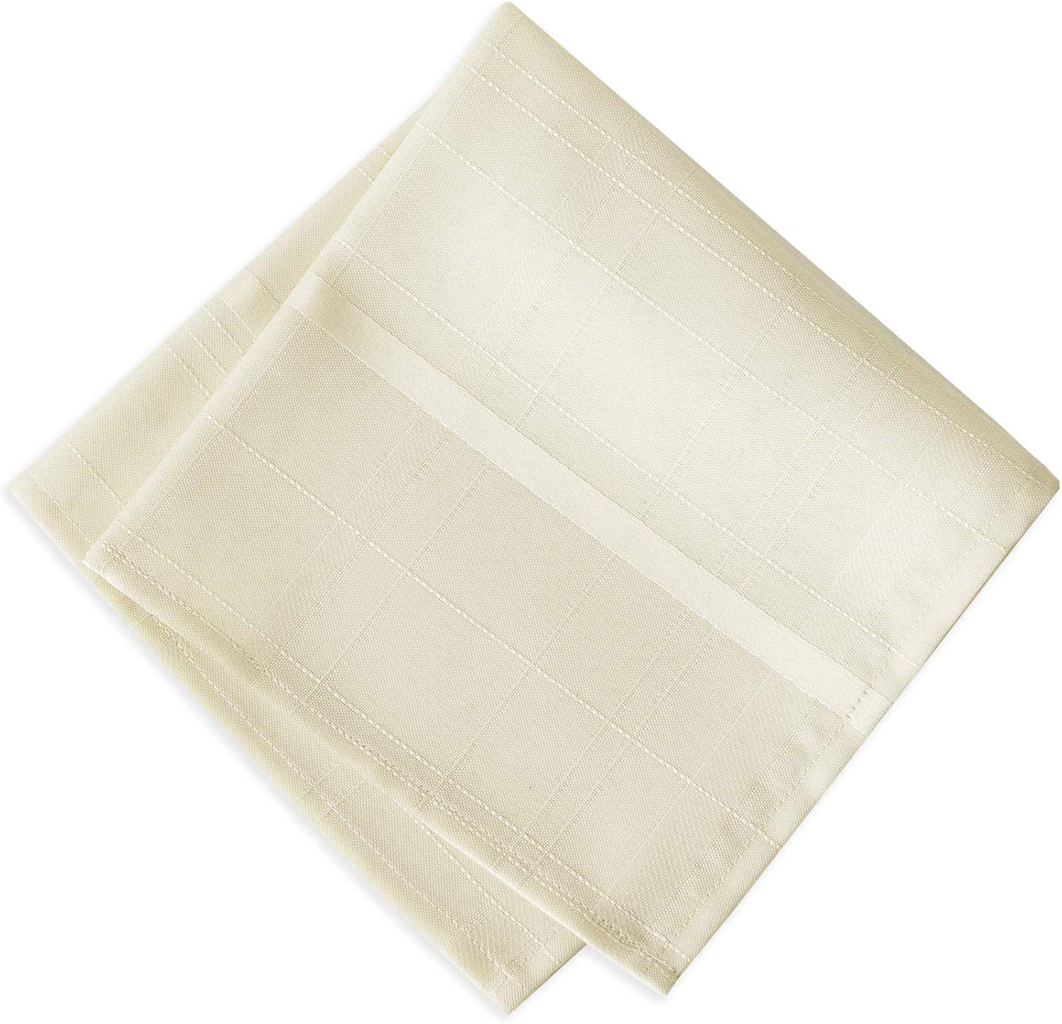 Elegance Plaid Stain Resistant Napkin Set of 4 - 17" x 17" - Beige - Elrene Home Fashions