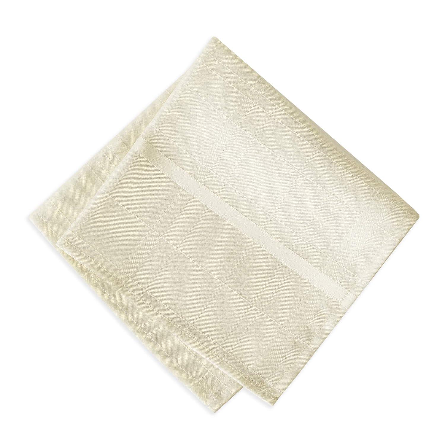 Elegance Plaid Stain Resistant Napkin Set of 4 - 17" x 17" - Beige - Elrene Home Fashions