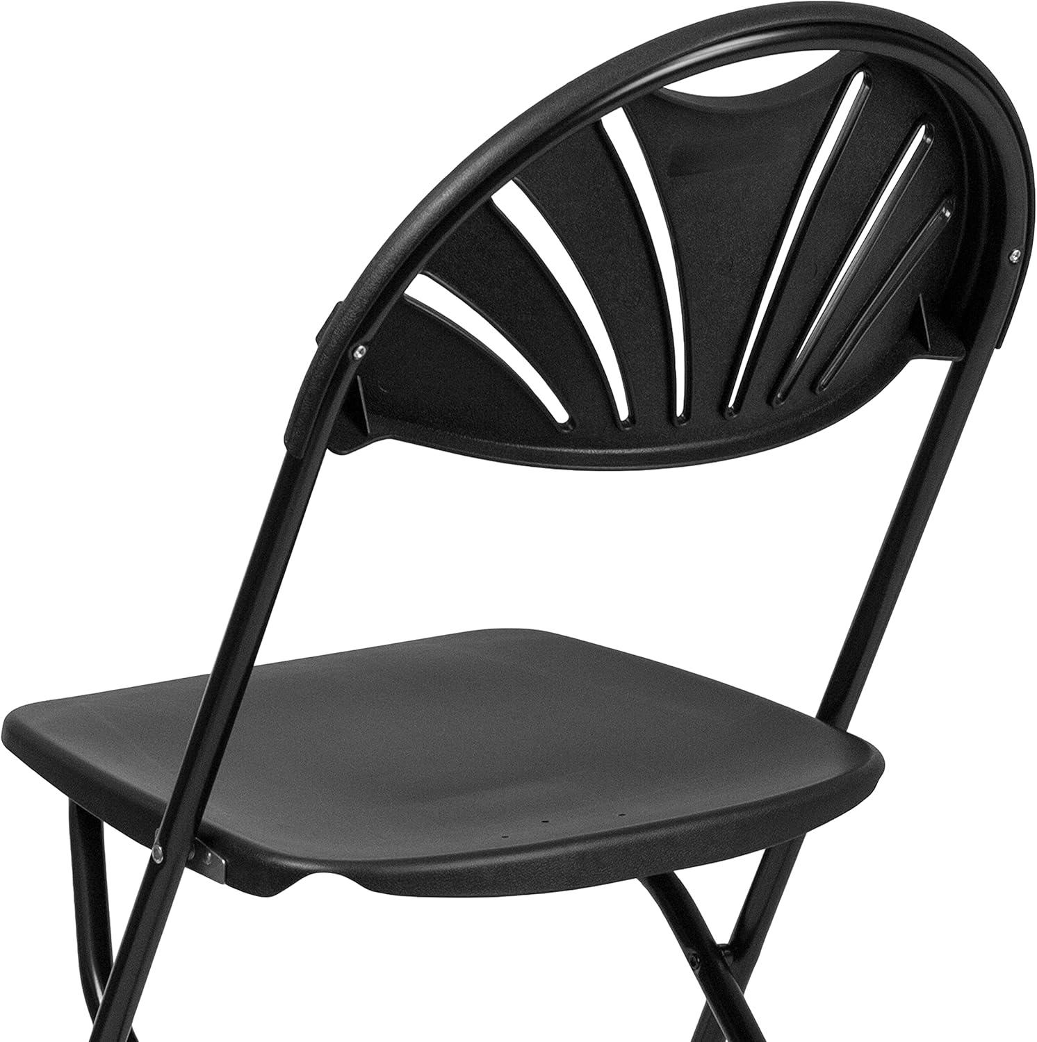 Joaquin Plastic Fan Back Folding Event Chairs with Carrying Handles