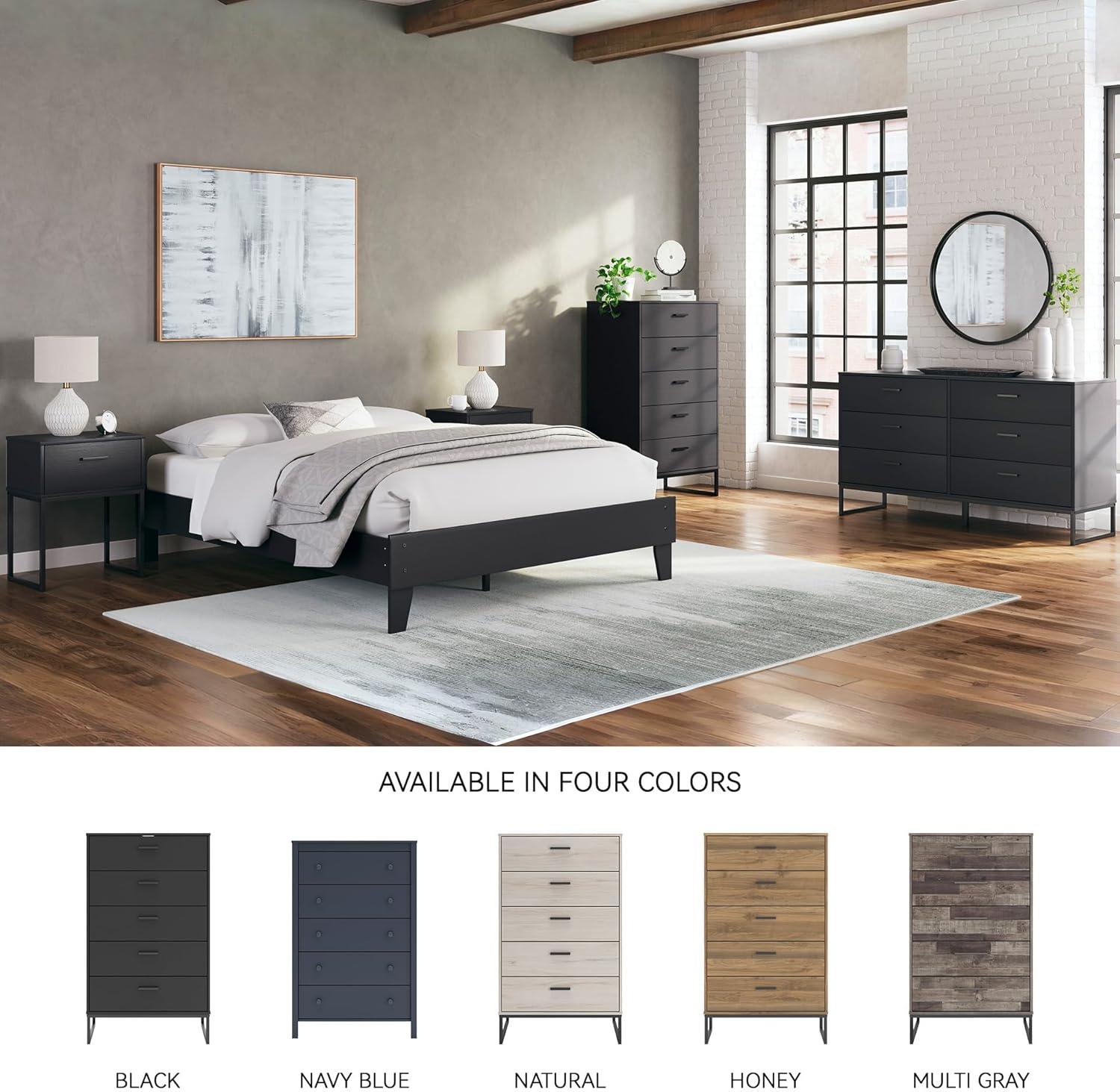 Signature Design by Ashley Socalle 5 Drawer Dresser, Black