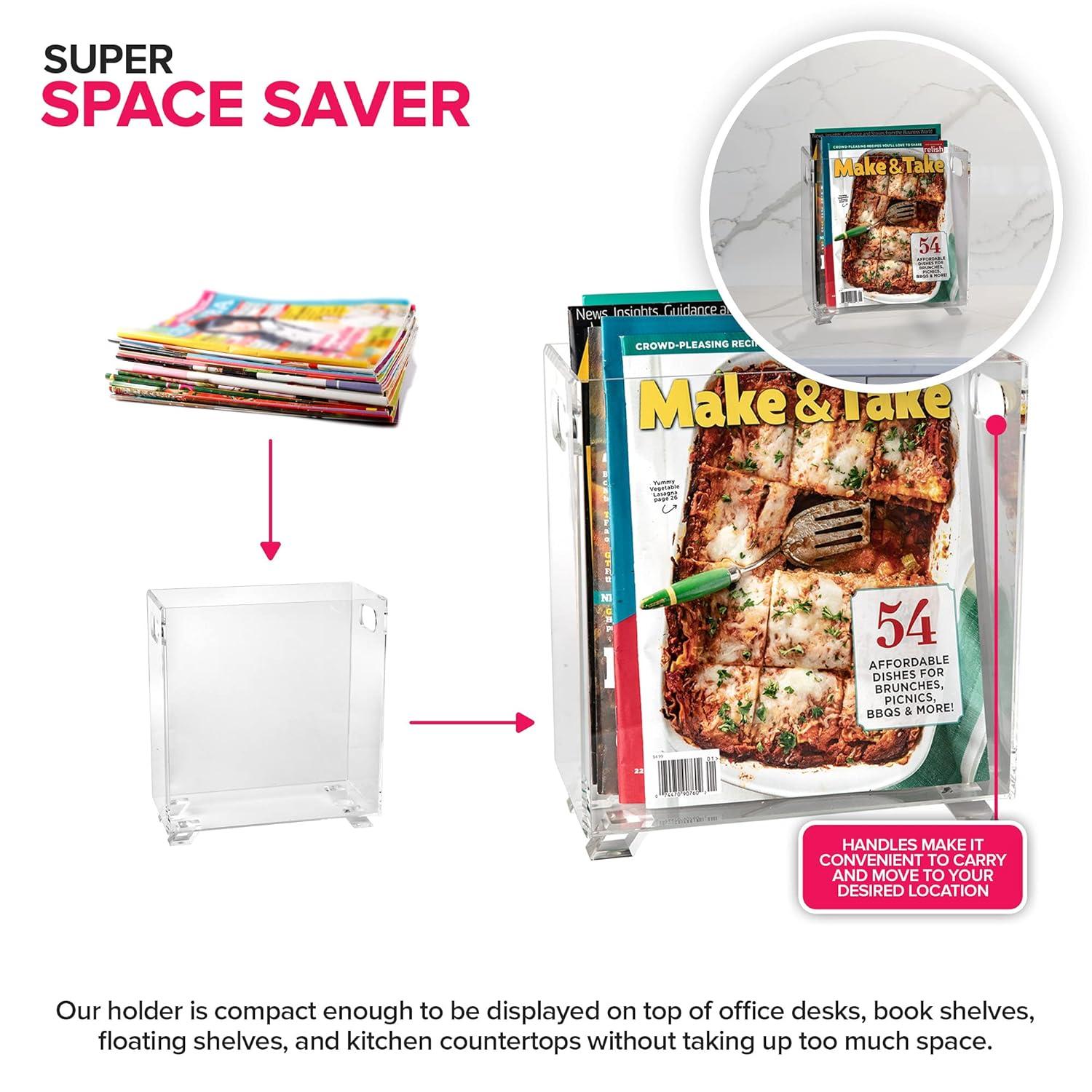 Stock Your Home Crystal Clear Acrylic Magazine Holder