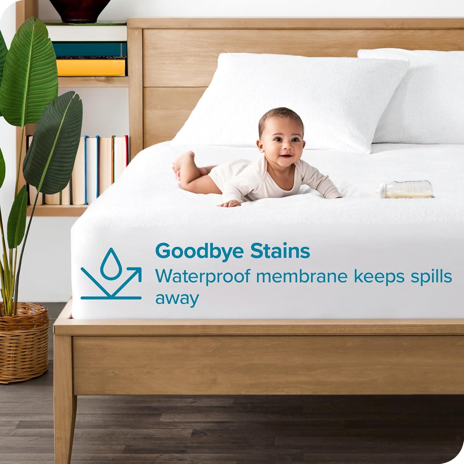 Bare Home Premium Ultra Soft Waterproof Fitted Mattress Protector