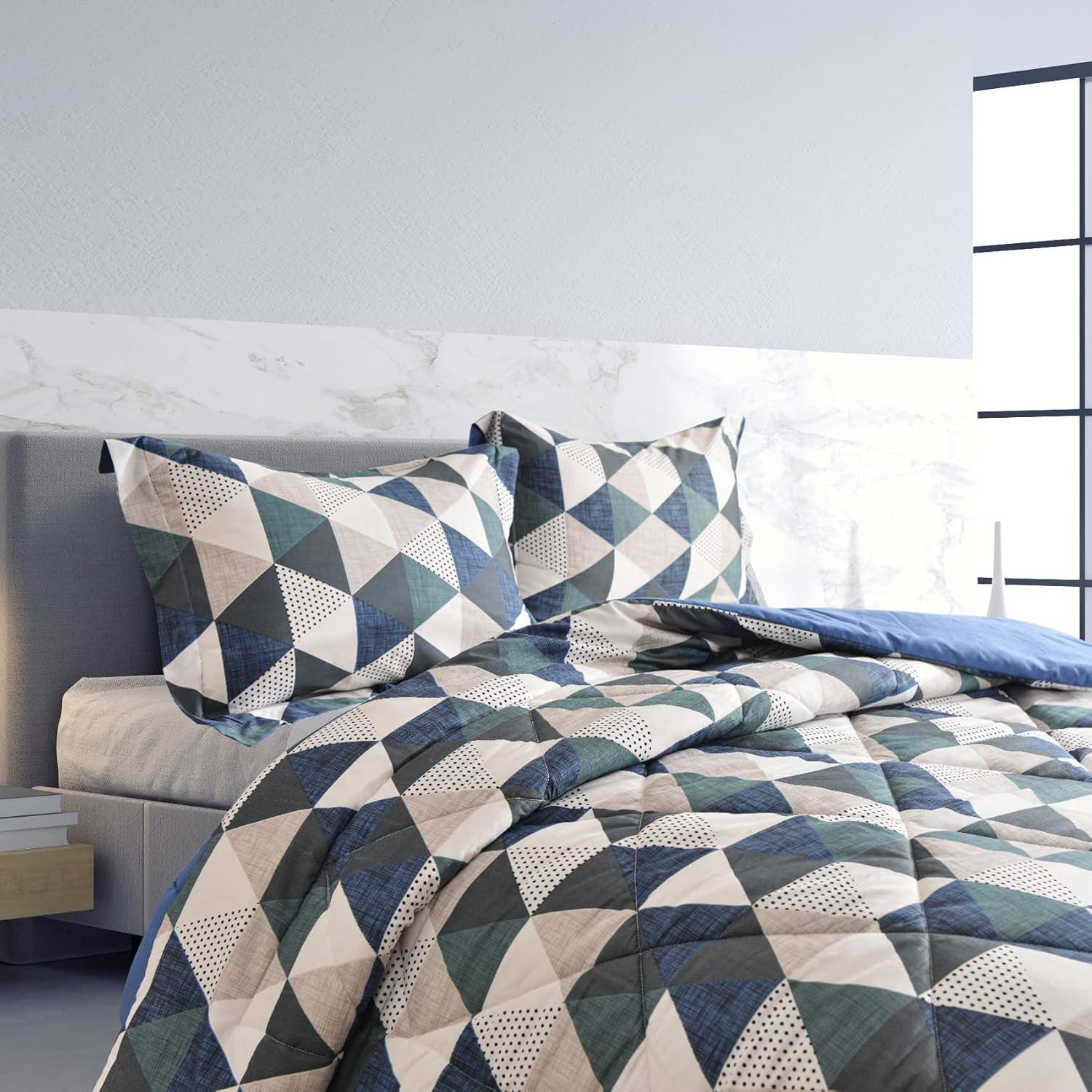 Ring Stitch Geometric Shapes Comforter Set