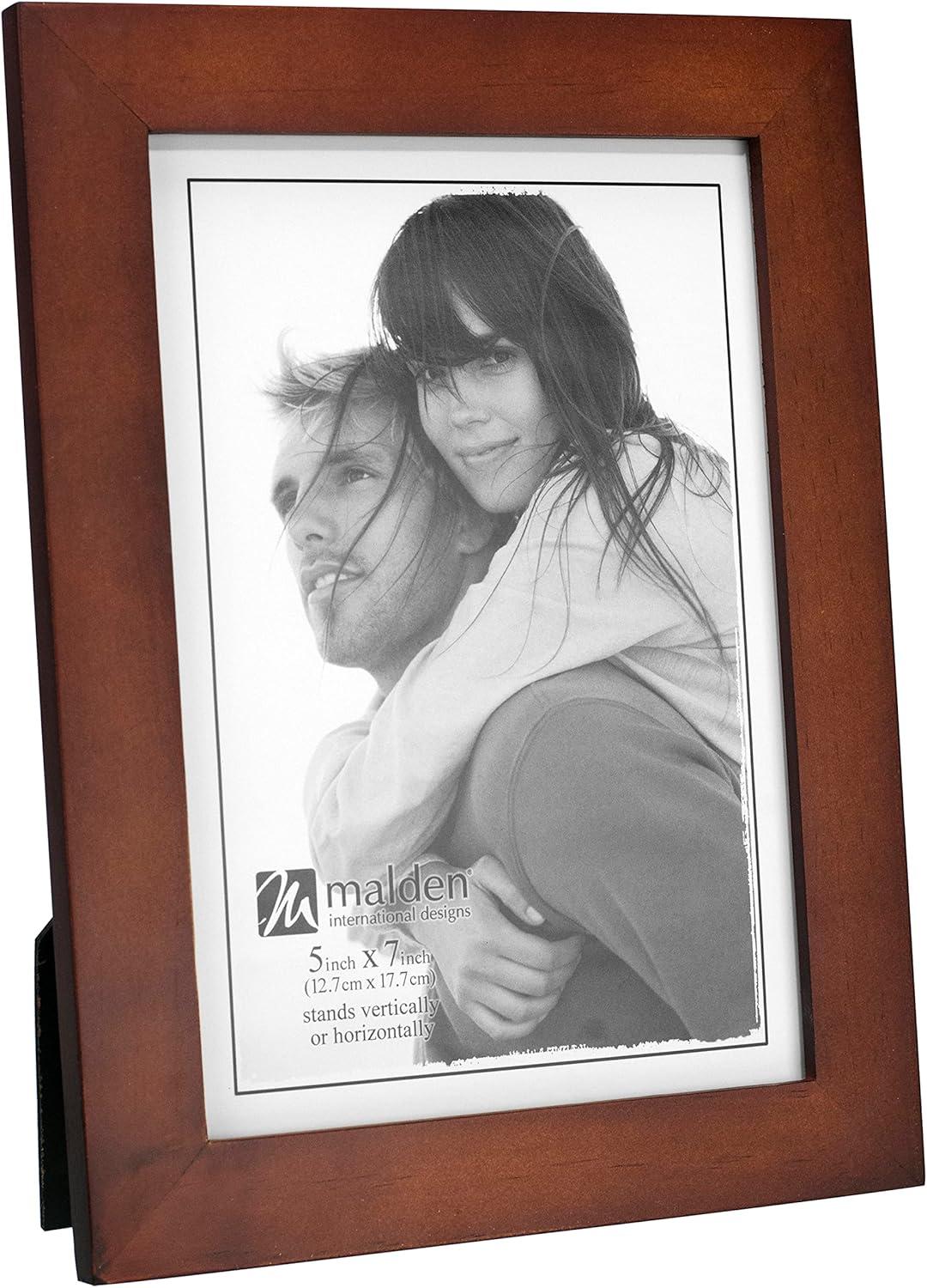 Classic Linear Dark Walnut 5x7 Wood Picture Frame