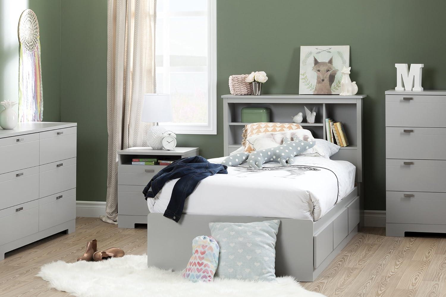 Soft Gray Nursery Double Dresser with Extra Deep Soft Close Drawers