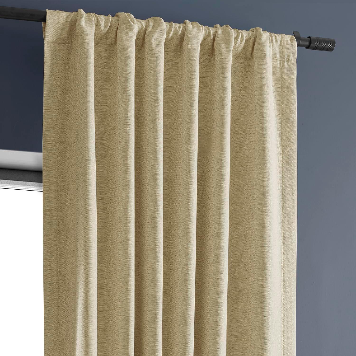 Candlelight Beige Textured Room Darkening Curtains 50" x 84"