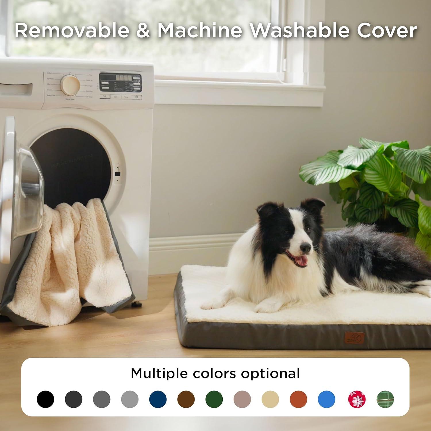 Bedsure Dog Bed Large Sized Dog - Orthopedic Waterproof Pet Beds with Removable Washable Cover, Egg Crate Foam Puppy Mat, Suitable for Pet Up to 65 lbs