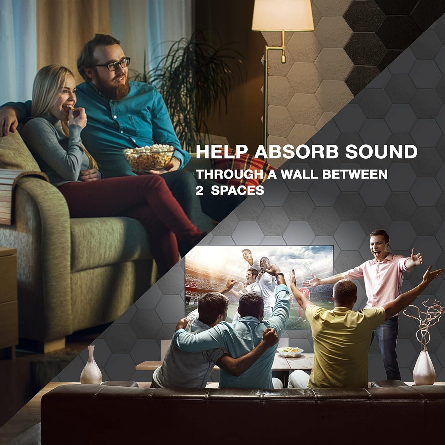 Sonic Acoustics 12pk 14"x12"x4" Hexagon Acoustic Panels - Silver Gray