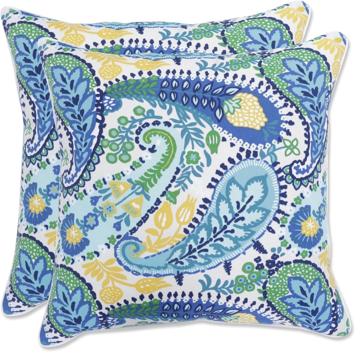 Pillow Perfect Paisley Indoor/Outdoor Throw Pillow (Set of 2)