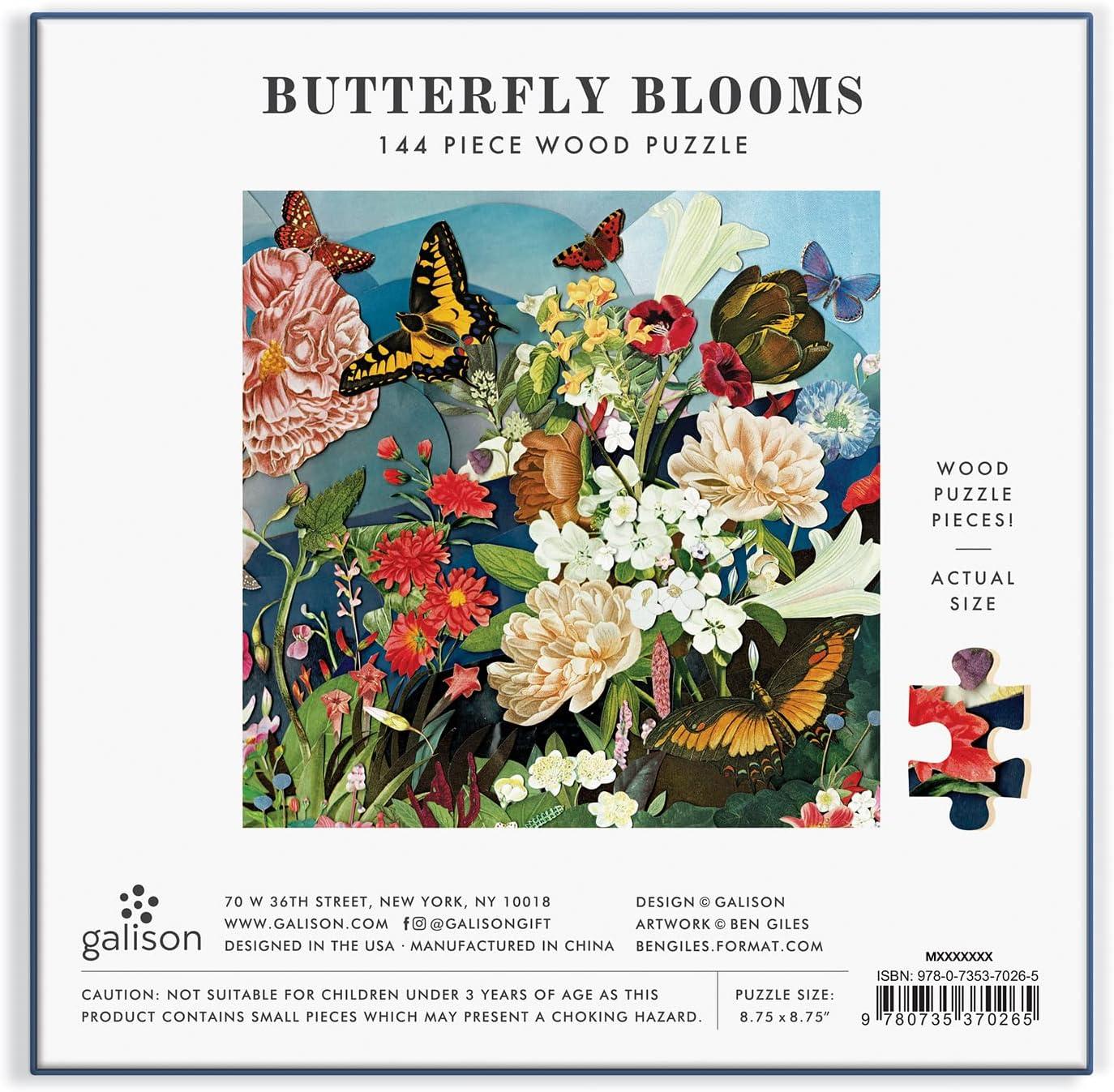 Butterfly Blooms 144 Piece Wood Puzzle (Jigsaw)
