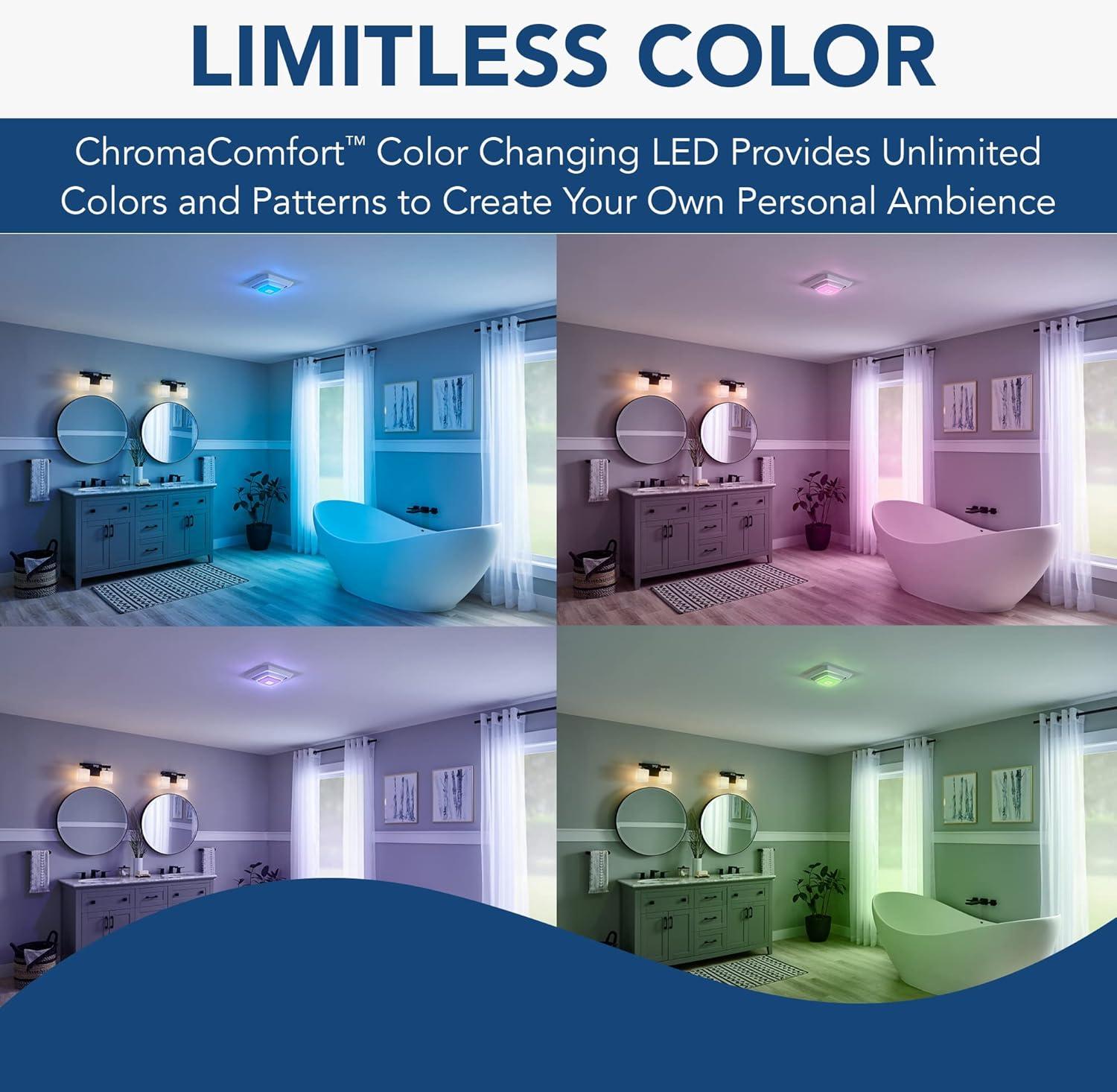 Broan Bluetooth Ceiling Mounted Ventilation Fan, White