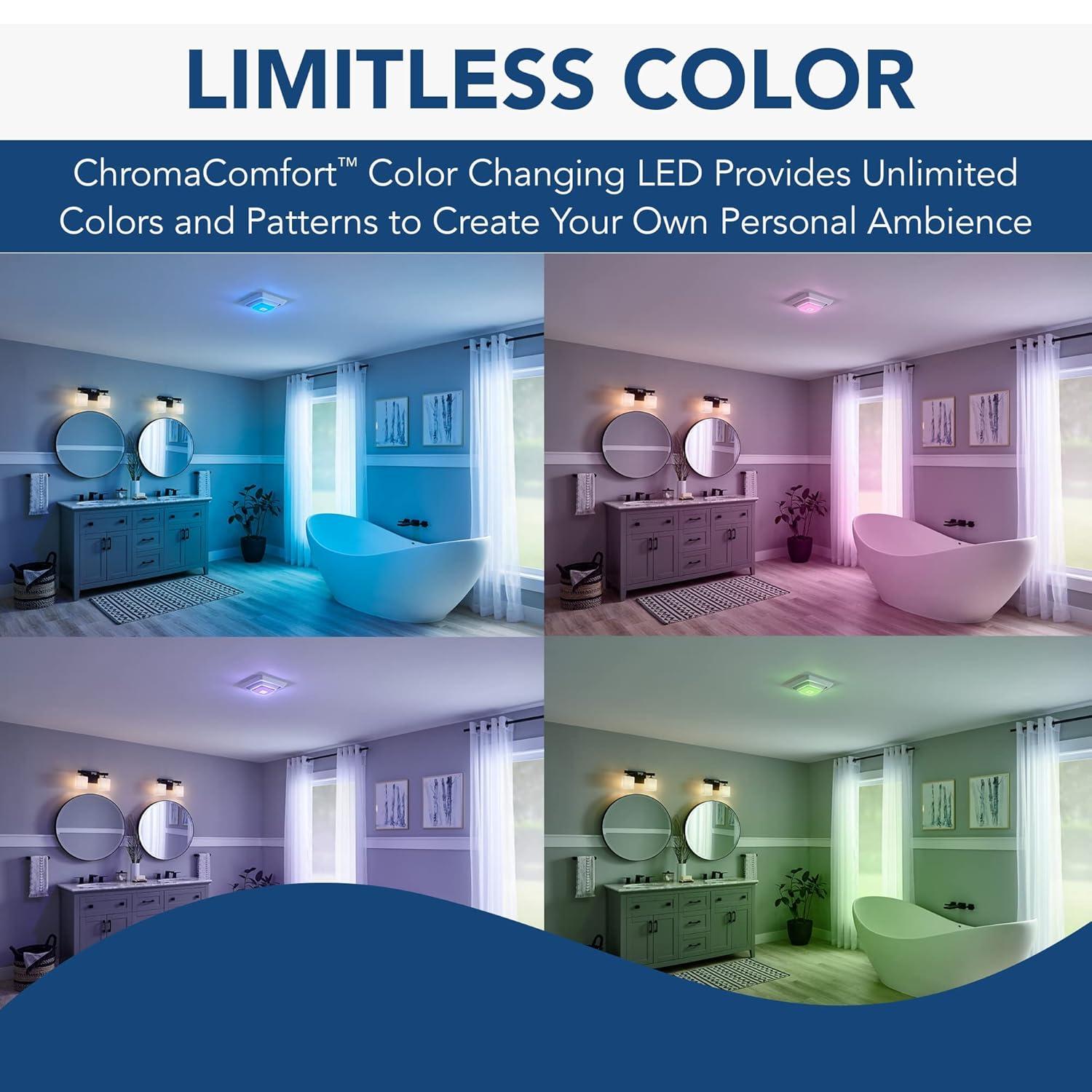 Broan Bluetooth Ceiling Mounted Ventilation Fan, White