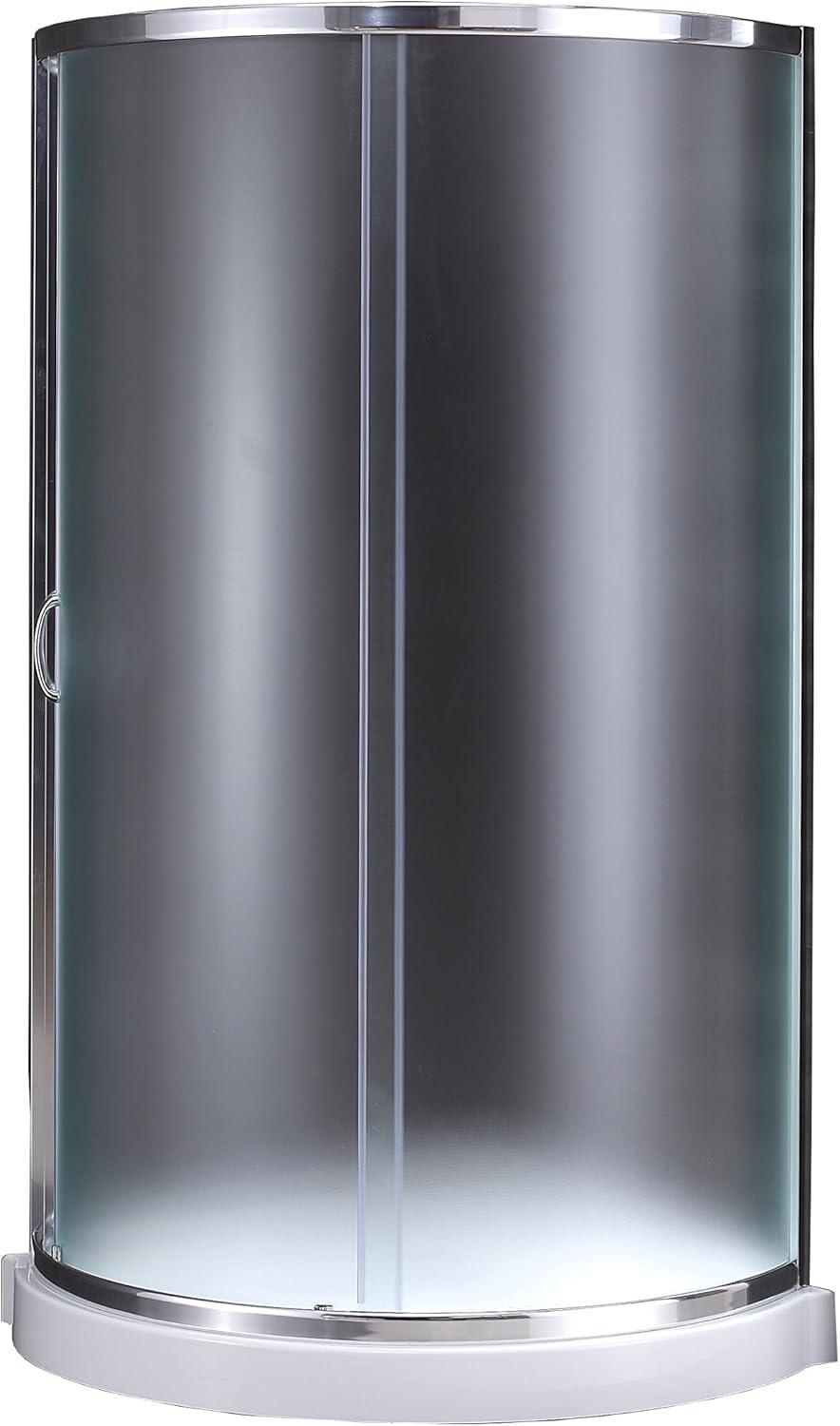 Ove Decors Breeze_36_without_walls OVE Decors Breeze Premium 40 in. Round Shower Kit w/ Clear, Base in Chrome Finish