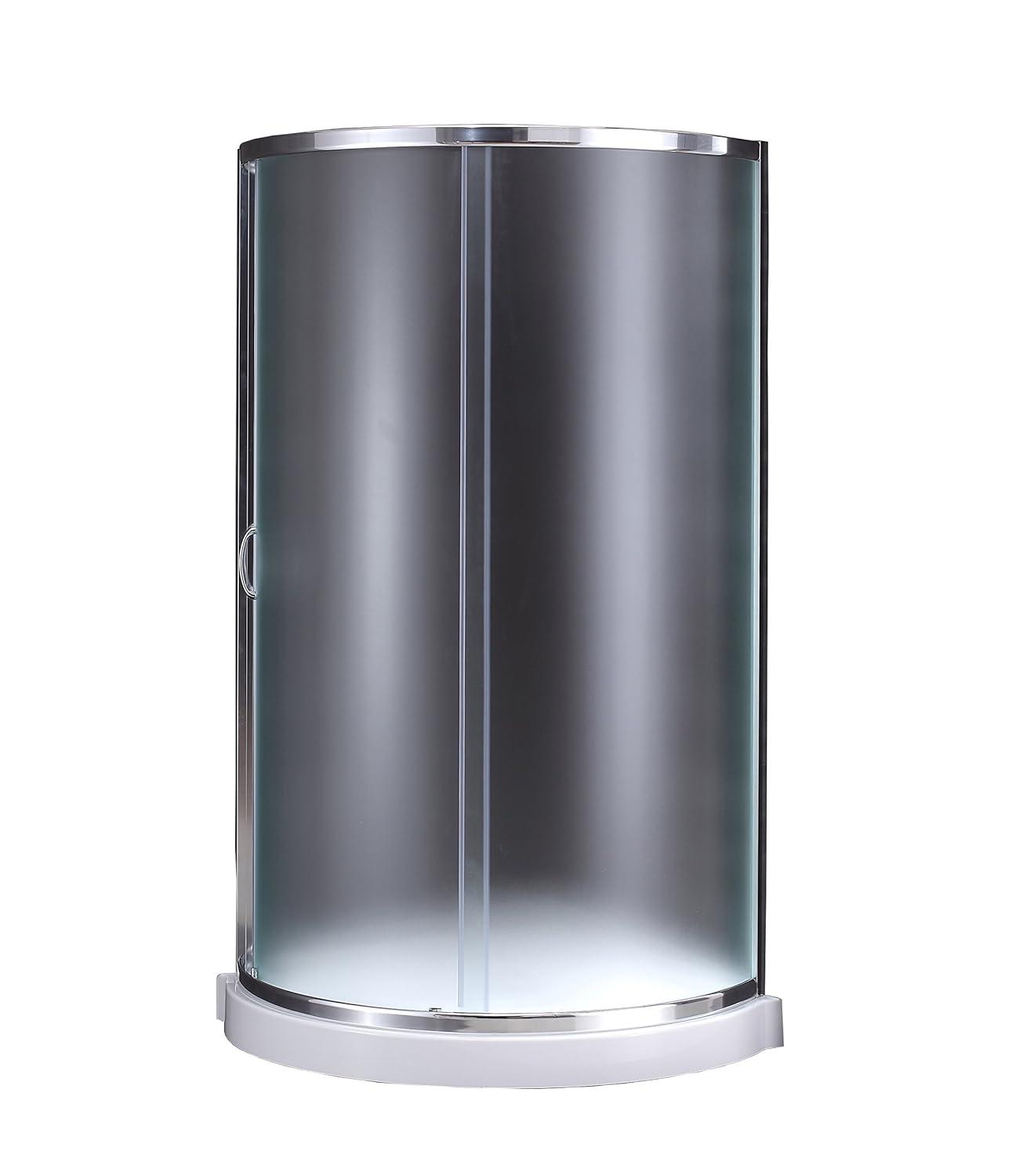 Ove Decors Breeze_36_without_walls OVE Decors Breeze Premium 40 in. Round Shower Kit w/ Clear, Base in Chrome Finish