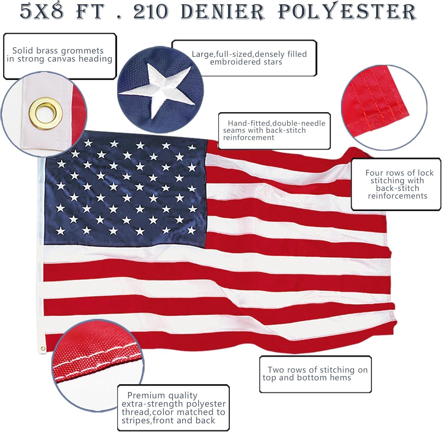 ANLEY EverStrong Series American US Flag - Hevay Duty Nylon USA Banner Flags
