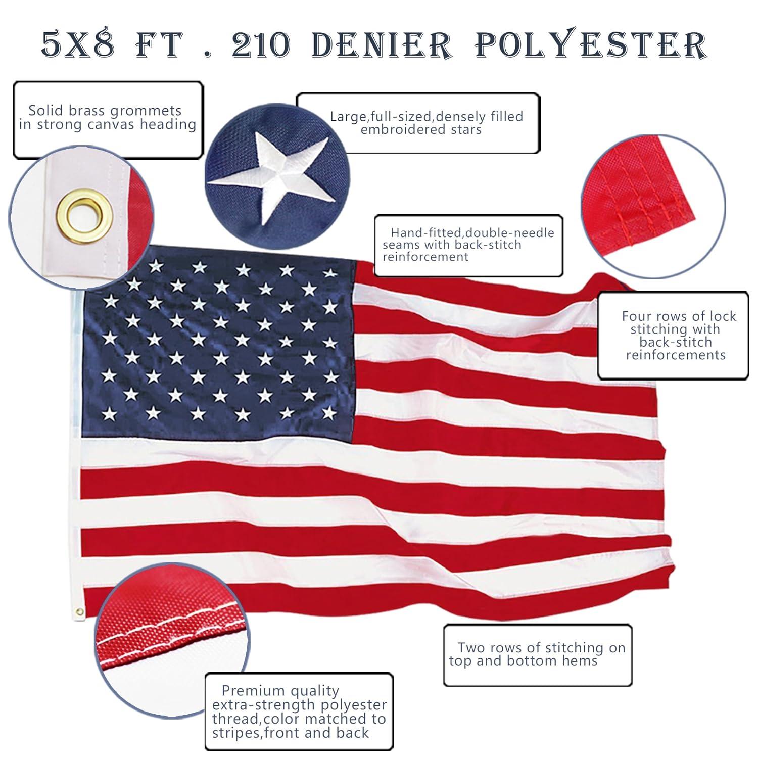 ANLEY EverStrong Series American US Flag - Hevay Duty Nylon USA Banner Flags