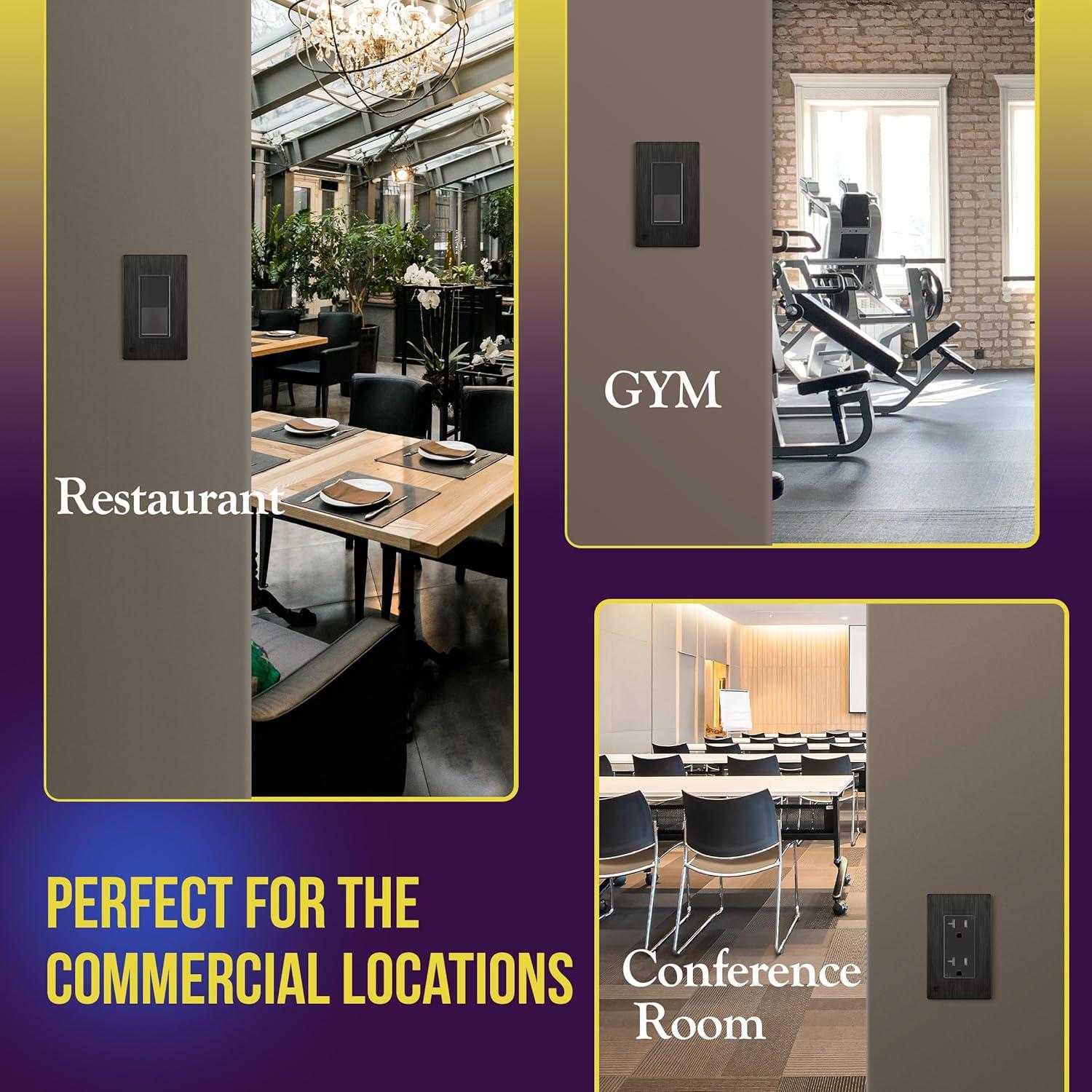 ENERLITES Elite Series Screwless Decorator Wall Plate, Child Safe Outlet Cover, Size 1-Gang Unbreakable Polycarbonate Thermoplastic, SI8831-BDB Brushed Dark Bronze