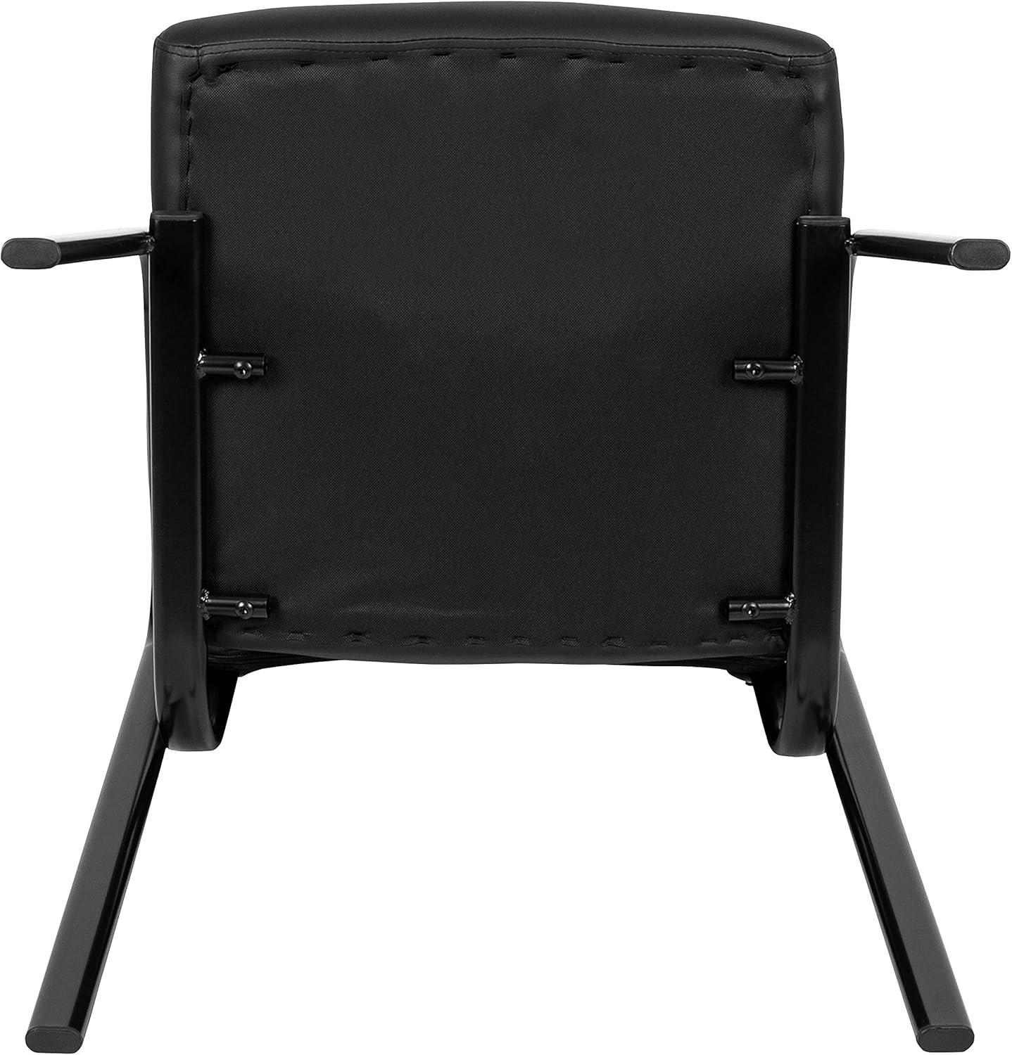 Flash Furniture Darwin Flash Fundamentals Black LeatherSoft Executive Reception Chair with Black Metal Frame