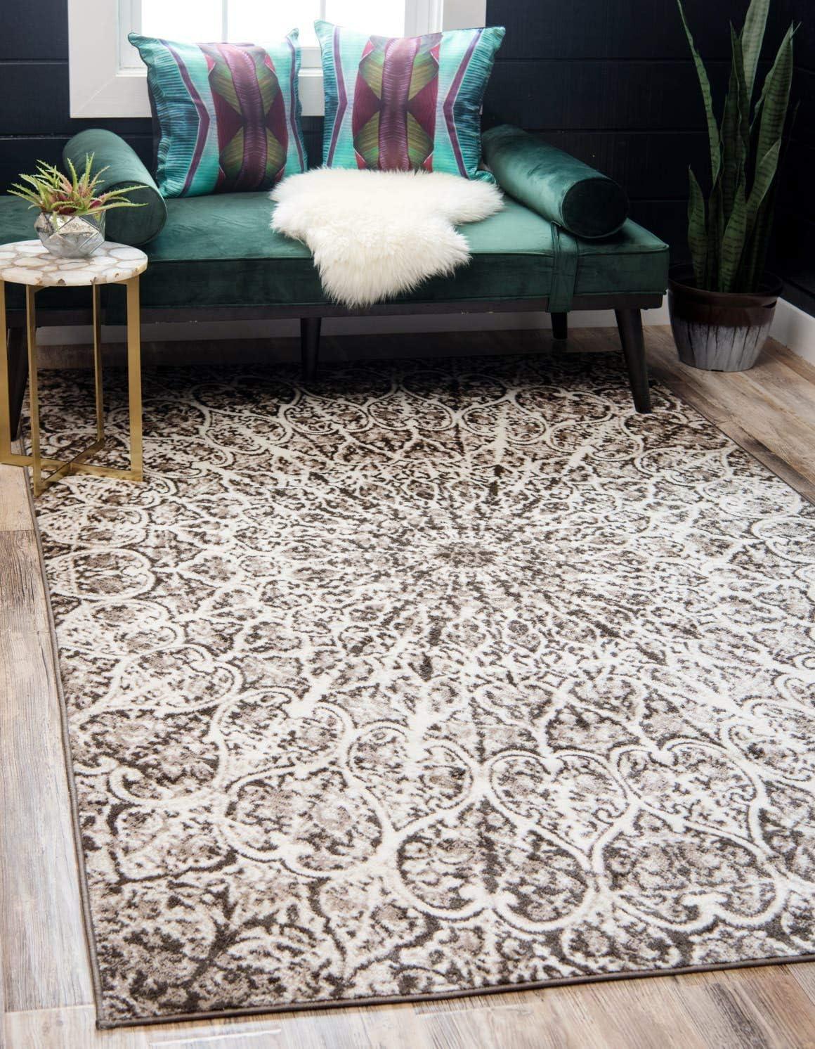 Unique Loom 4' 0 x 6' 0 Sofia Grace Brown Area Rug
