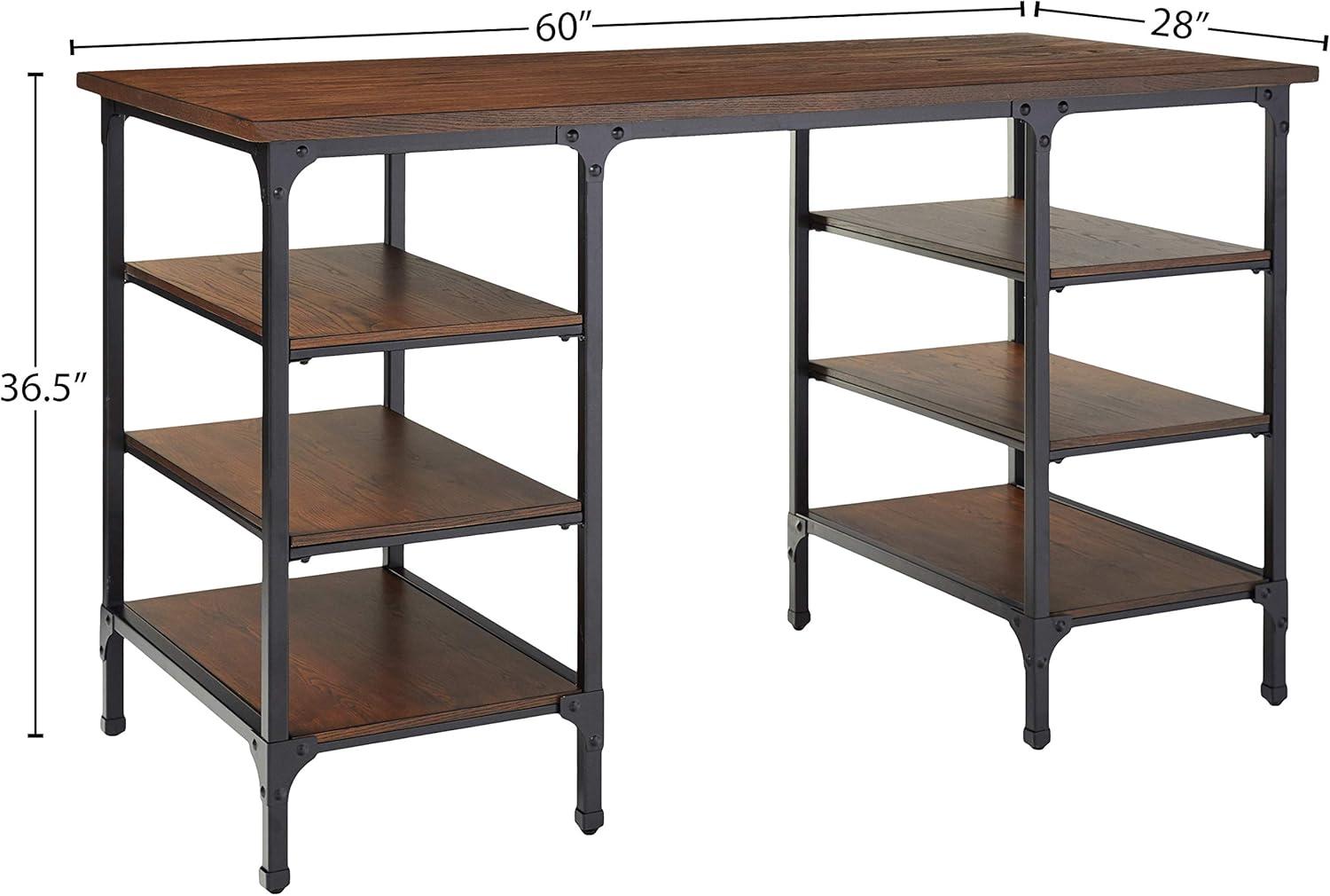 Millwood Metal Counter Height Writing Desk in Brown and Black - Lexicon