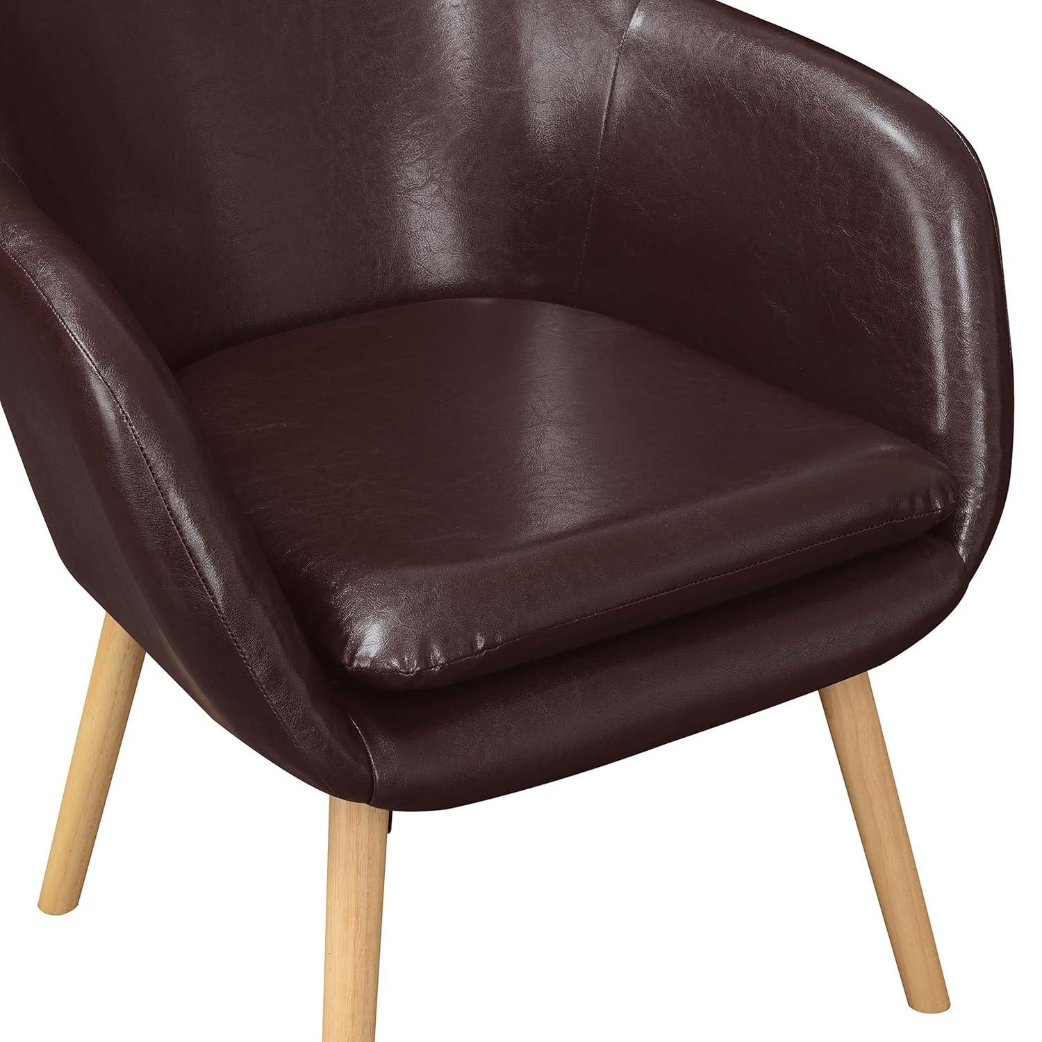 Convenience Concepts Take a Seat Charlotte Wingback Upholstered Accent Armchair, Espresso Faux Leather
