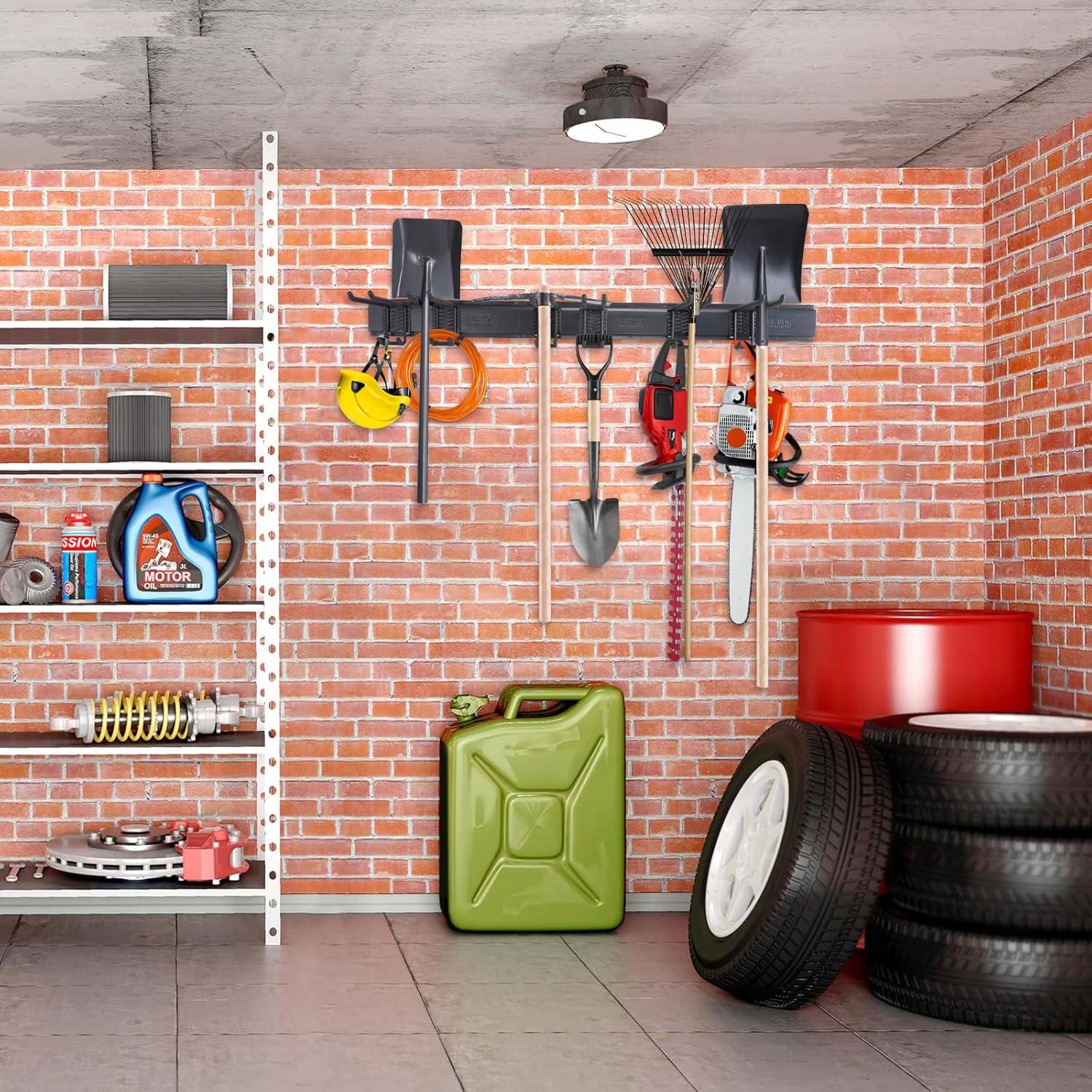 Black Carbon Steel Wall-Mounted Garage Tool Organizer