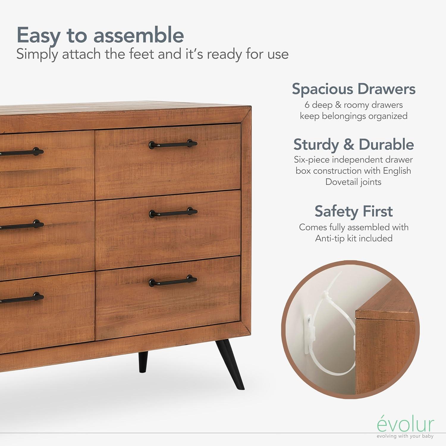 Stilnovo Solid Wood 18'' W 6 - Drawer Dresser