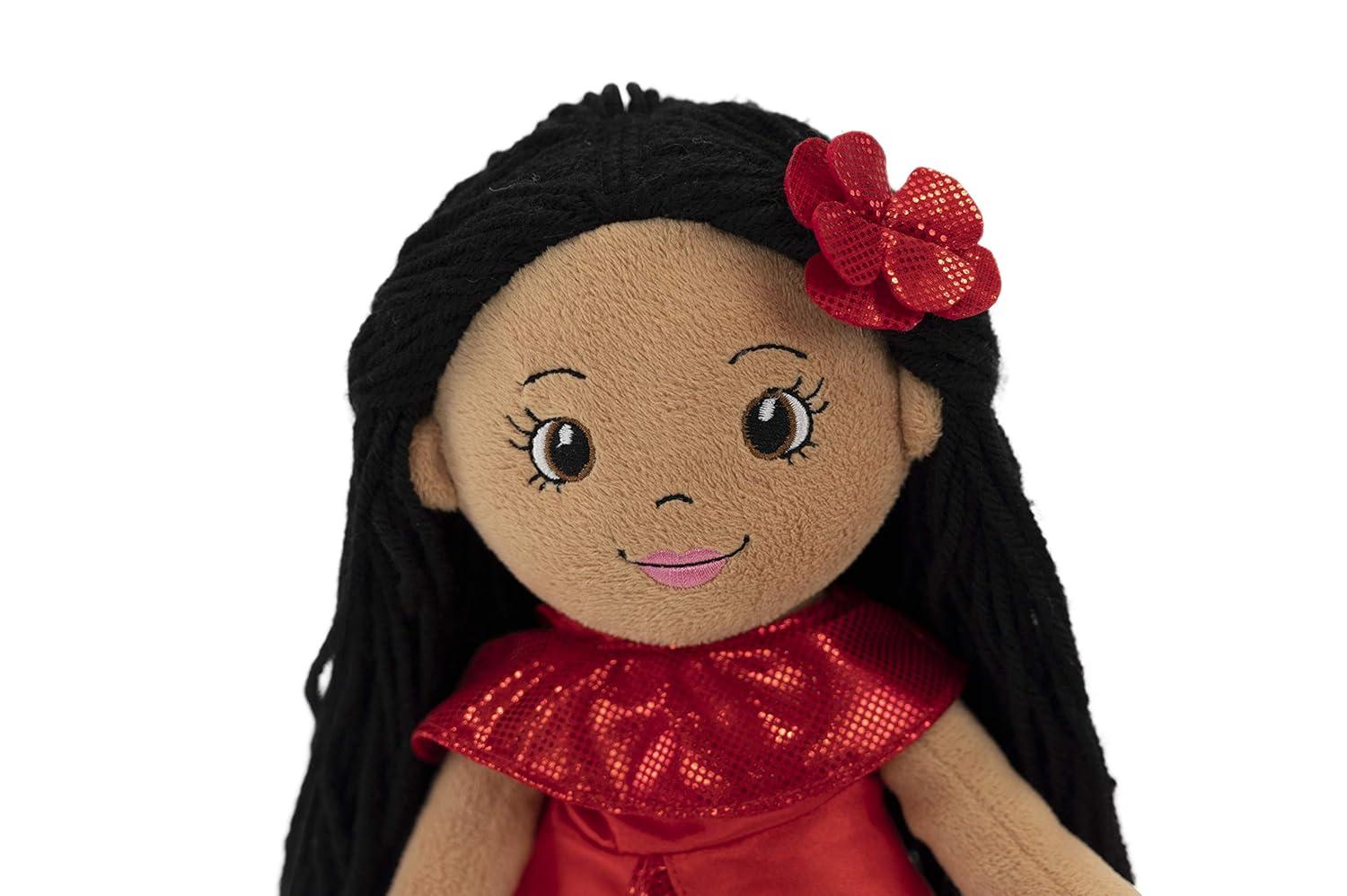 Julie the Salsa Dancer 14" Plush Rag Doll with Red Dress