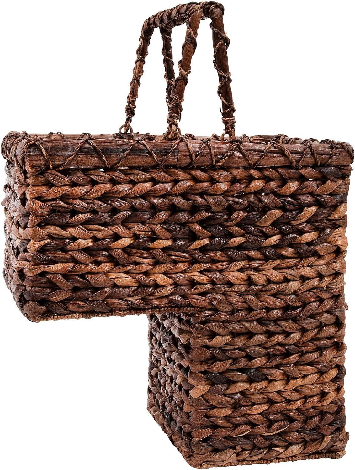 Desert Fields Woven BacBac Leaf Stair Basket, 16" x 10" x 15.5", Natural