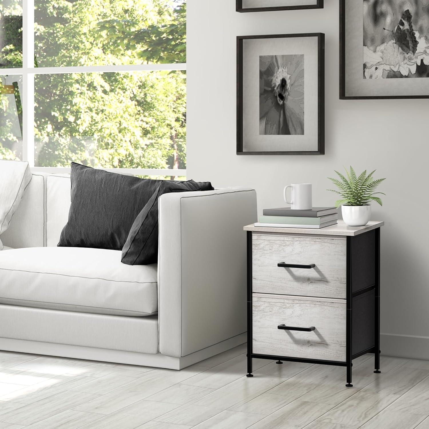 Sorbus Sorbus Nightstand with 2 Drawers in Rustic