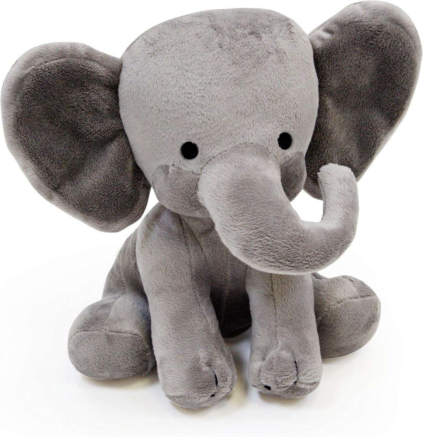 Humphrey Gray Plush Elephant Stuffed Toy with Velour Finish