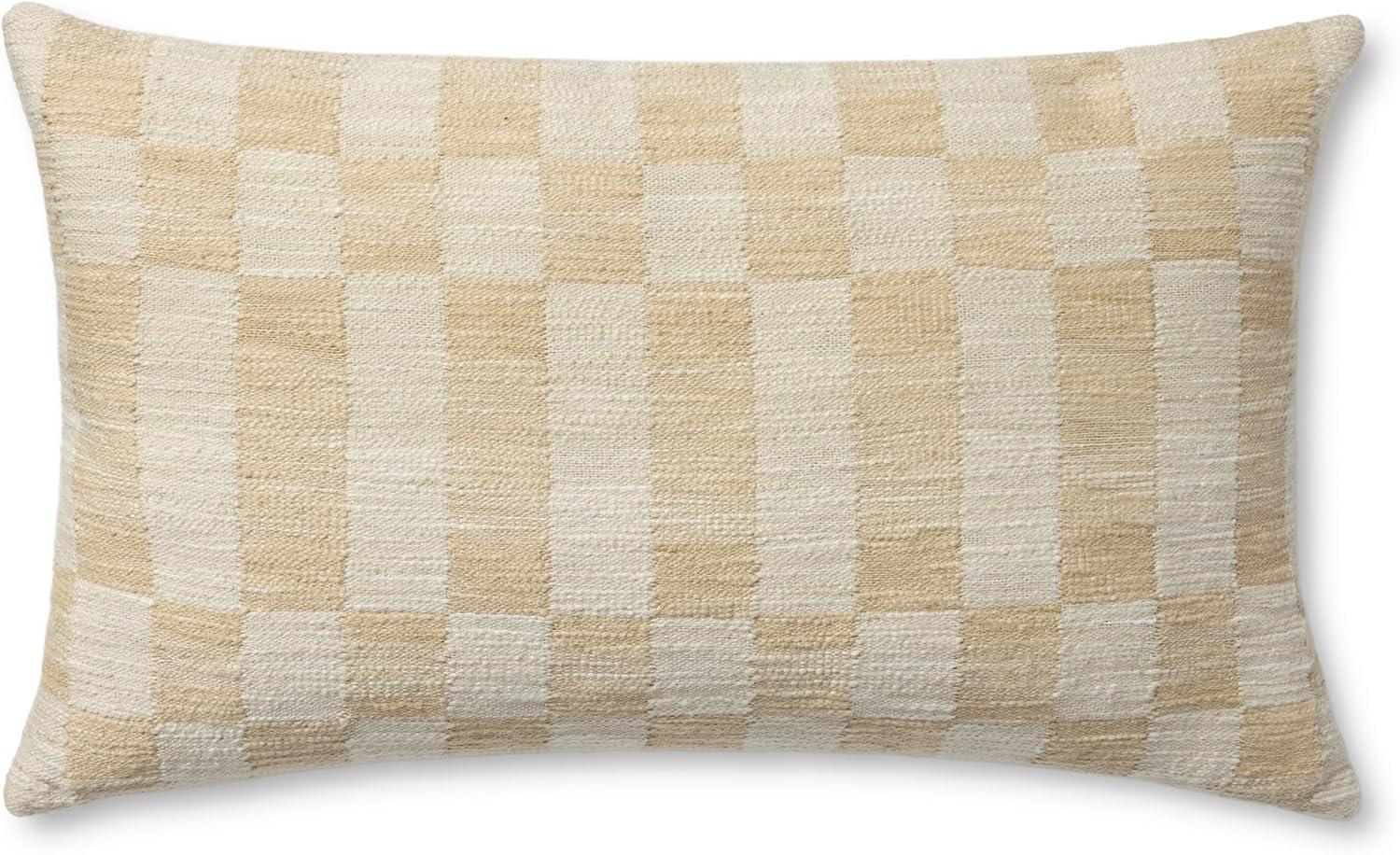 Adams Pillow by Amber Lewis x Loloi - Sand and Ivory / 13" x 21" / Polyester