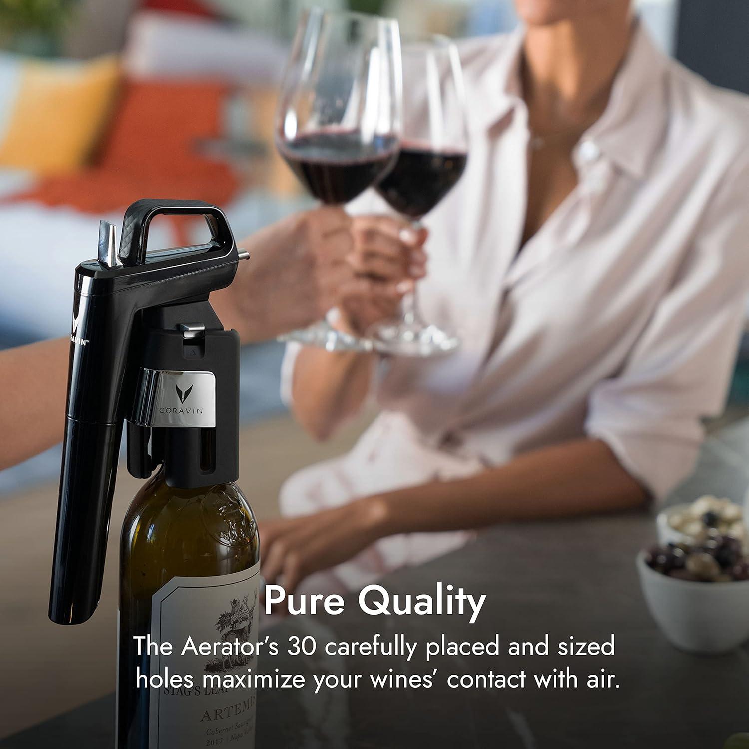 Coravin Timeless Aerator - Preserve Wine for Years - Wine Accessory for Timeless Wine Preservation System - Aerator Attachment for By-the-Glass Wine Saver - Get 60-90 Minute Decant in Seconds