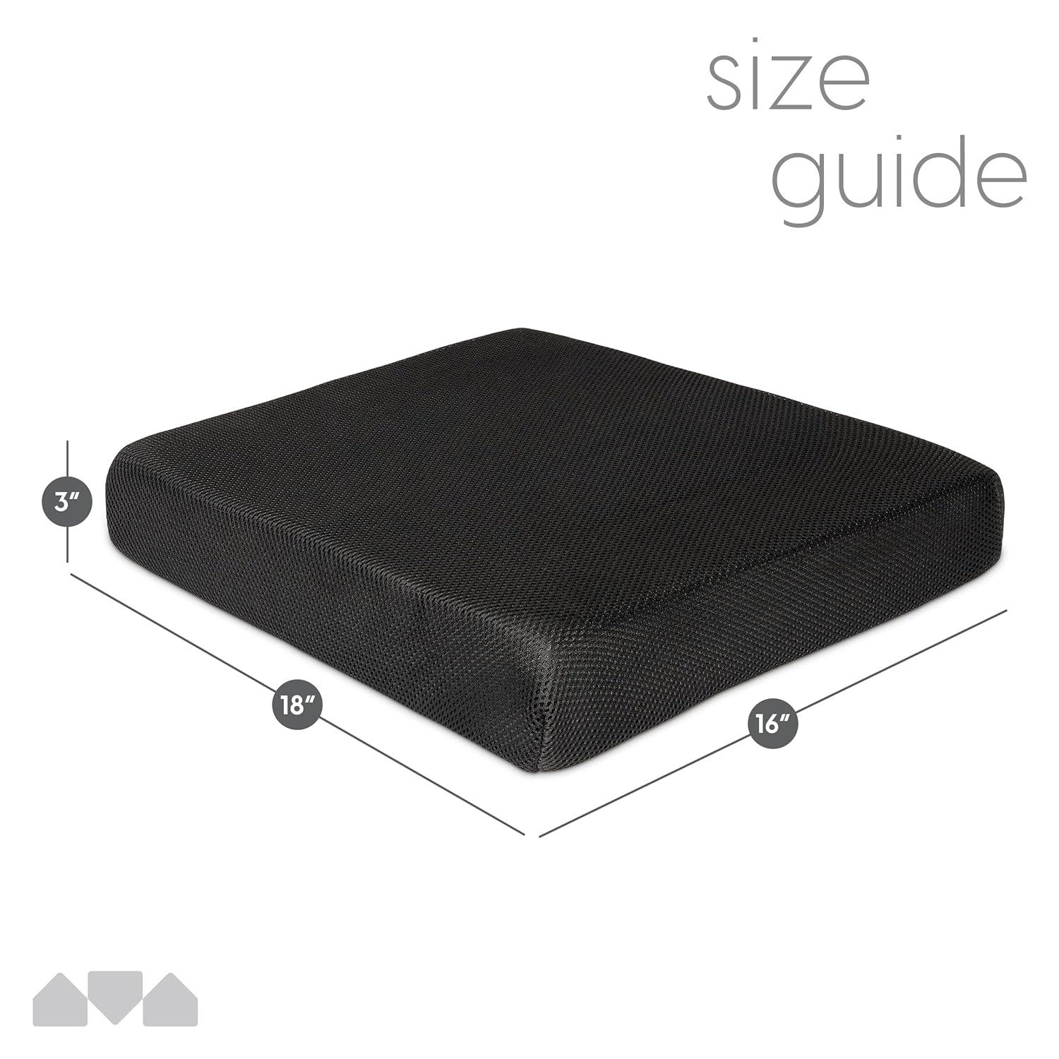 Milliard Memory Foam Seat Cushion Chair Pad – Office Chair Cushion for Enhanced Comfort & Posture Support, Ideal for Office, Car, and Travel Seat Cushion – Cushion for Chair – (Black Mesh)