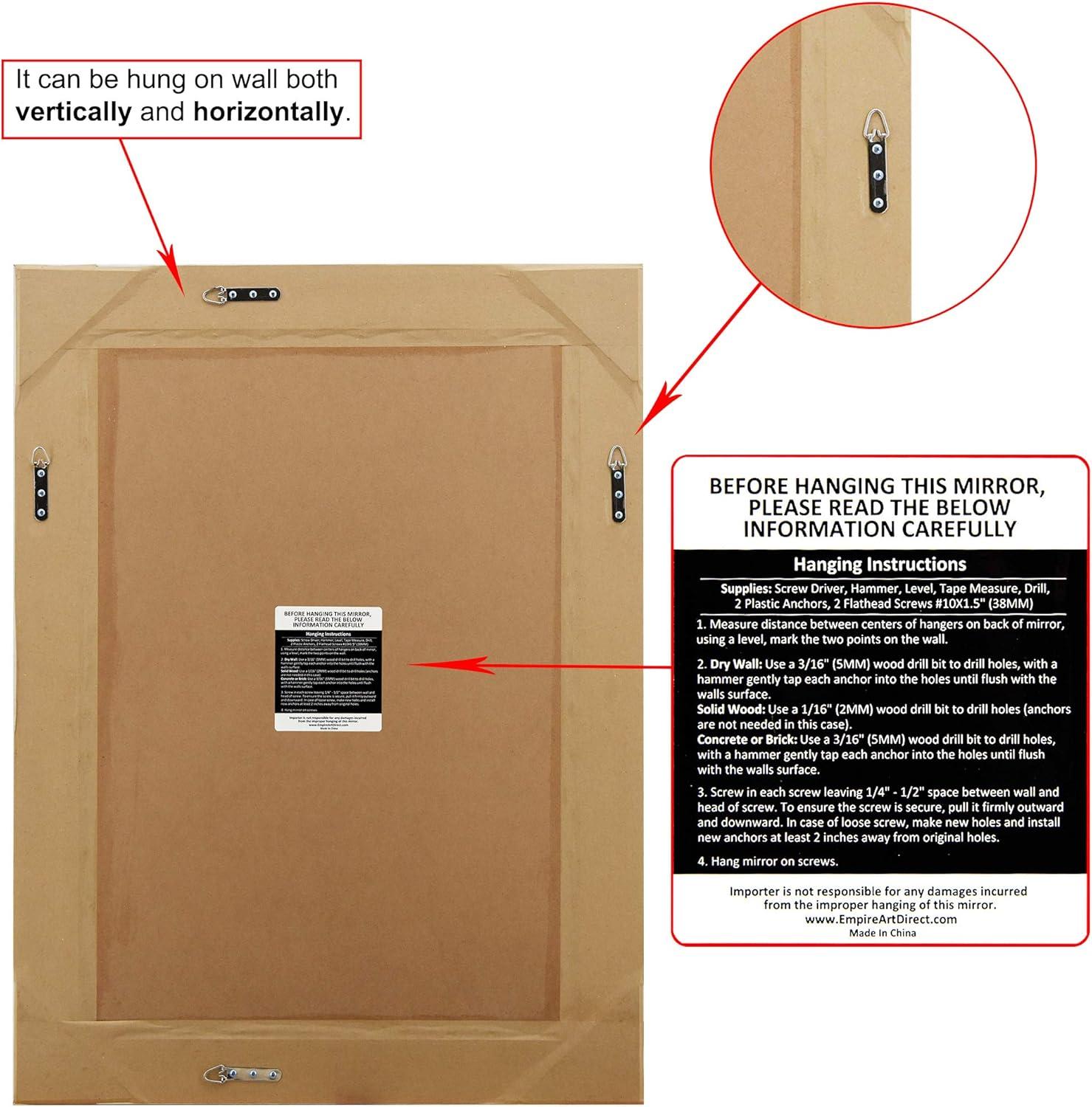 Empire Art Direct  Champagne Beed Beveled Rectangle Wall Mirror