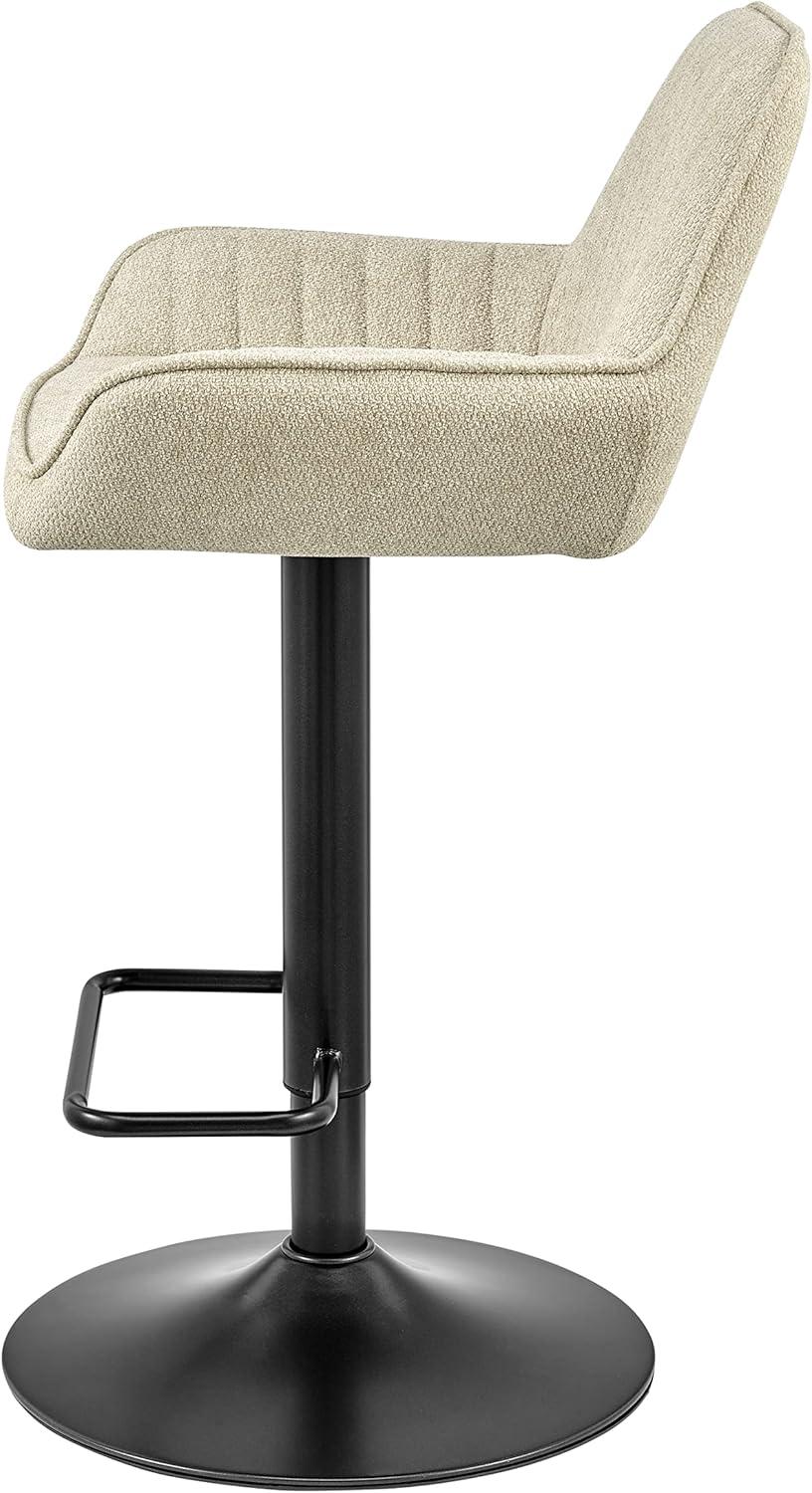 Luther Fabric Gaslift Swivel Bar Stool, (Set of 2) Cream