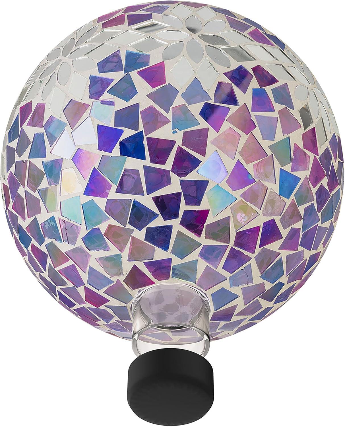 Enchanted Purple Mosaic 10" Gazing Globe for Garden Decor