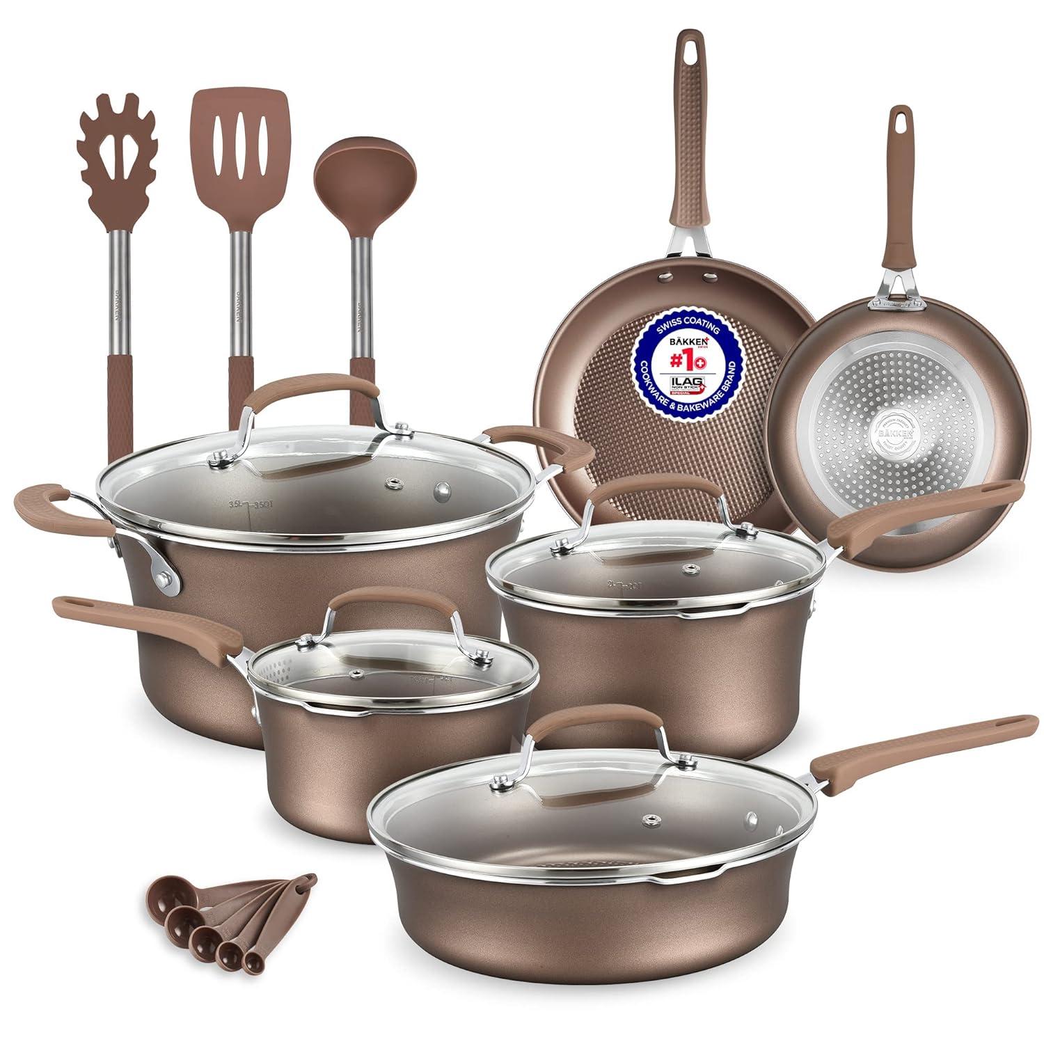 14 - Piece Non-Stick Carbon Steel Cookware Set