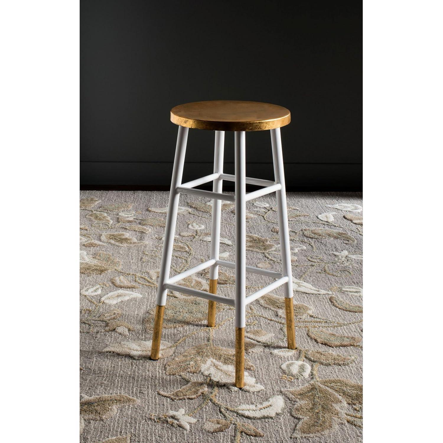 Emery Dipped Gold Leaf Bar Stool - FOX3230 - Navy/Gold - Safavieh Couture