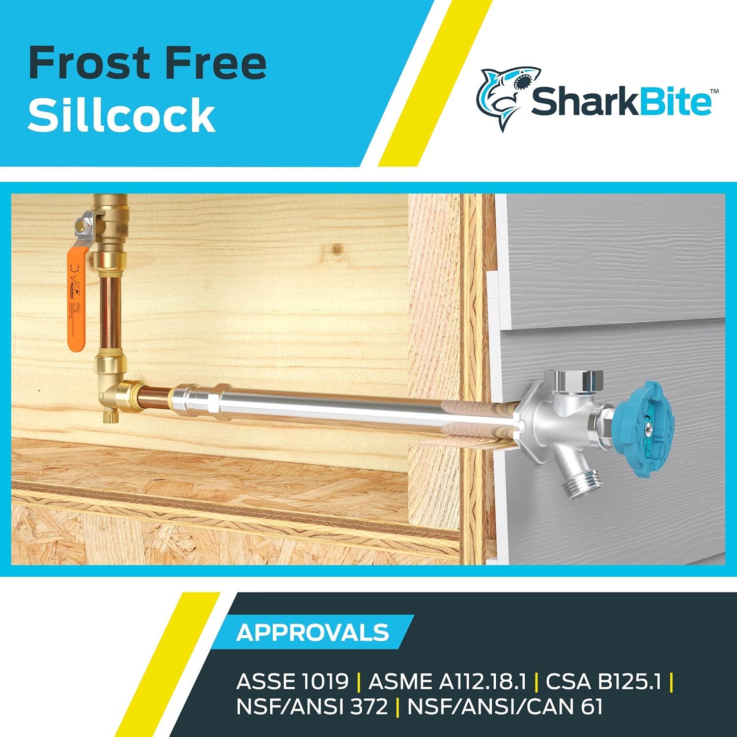 SharkBite 1/2 in. X 10 in. Push-to-Connect X MHT Brass Anti-Siphon Frost Free Sillcock Valve NOB