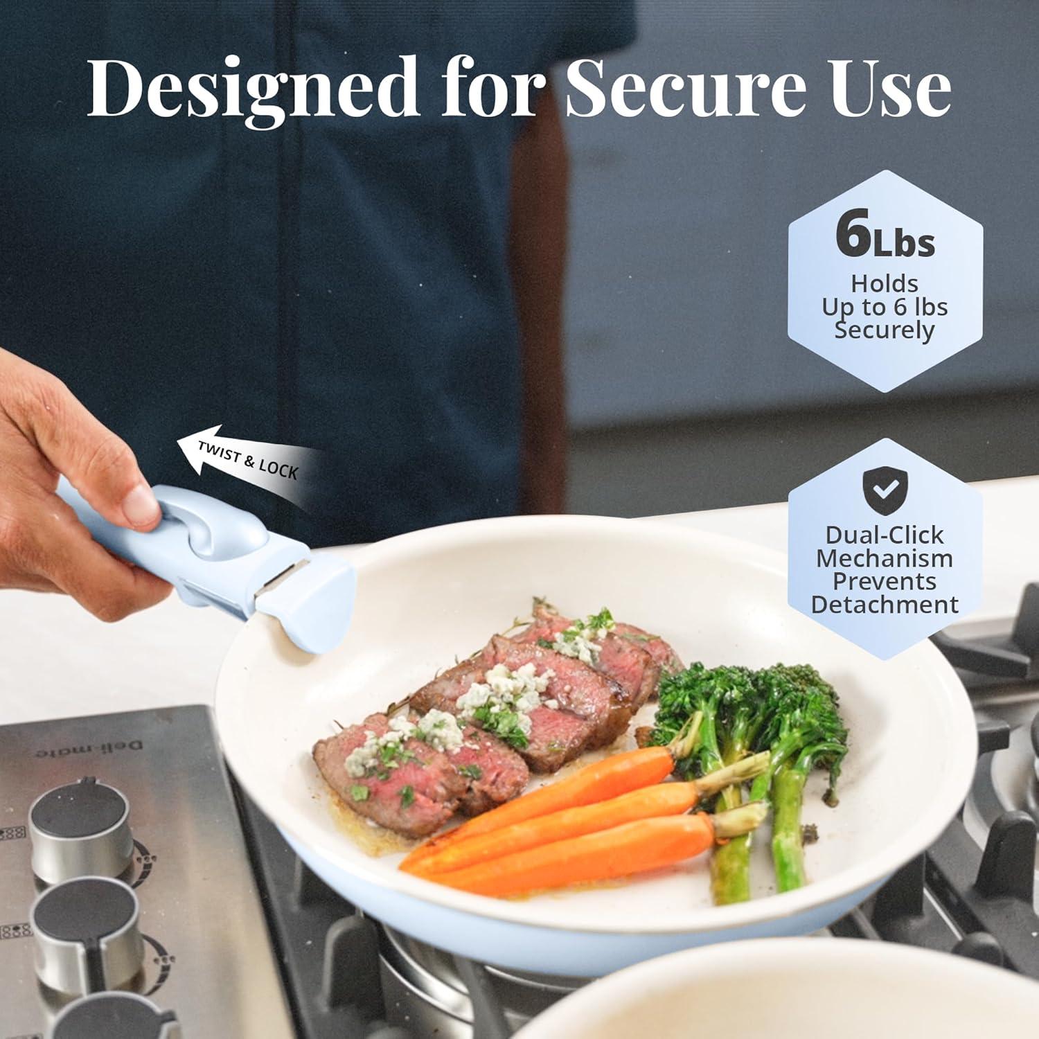 Gotham Steel Gotham Steel 18 Piece Detachable Handle Ceramic Nonstick Cookware Set