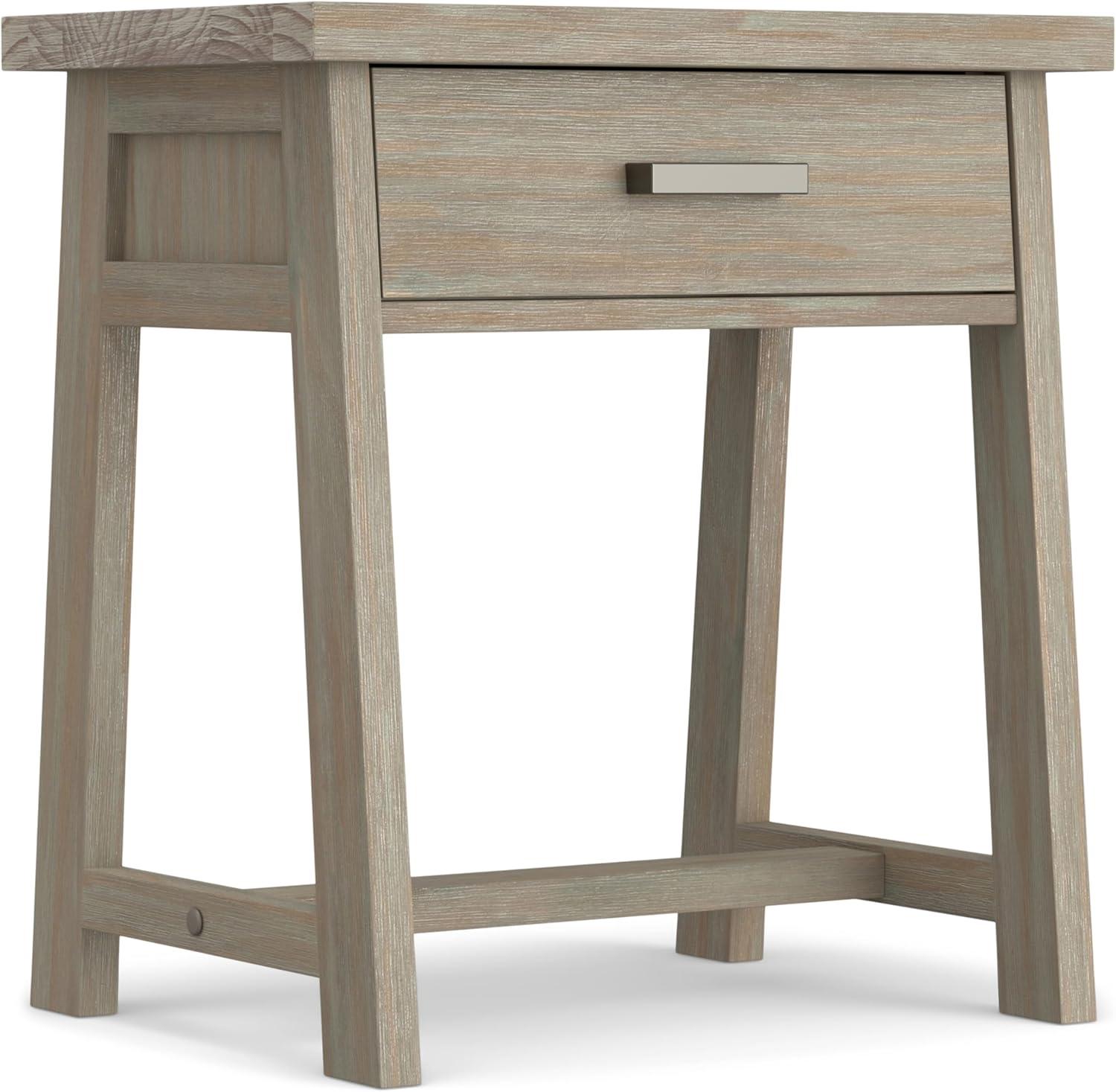 Sawhorse Solid Pine 24" Distressed Grey Modern Industrial Nightstand