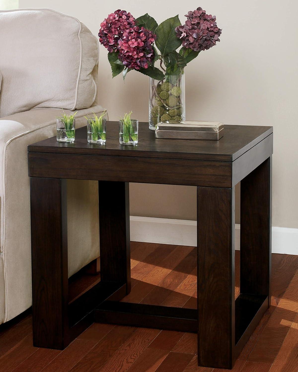 Signature Design by Ashley Contemporary Watson End Table  Dark Brown