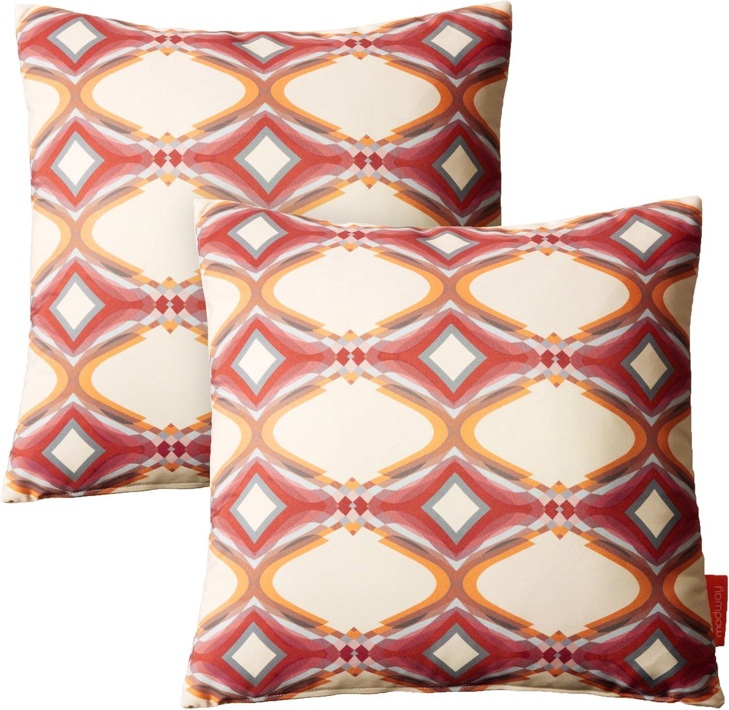 Modway Outdoor Indoor Two All Weather Patio Throw Pillows in Repeat