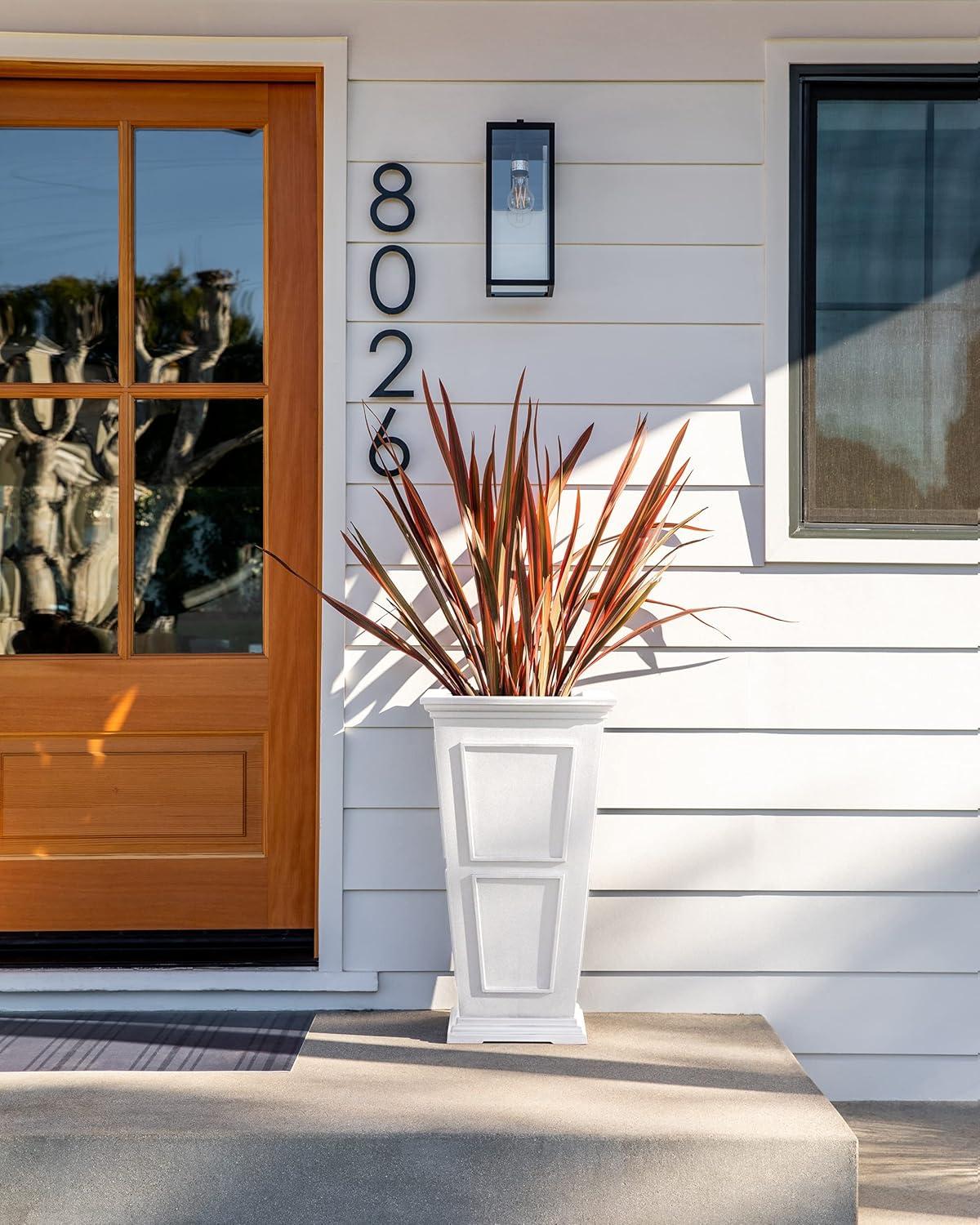 Veradek Brixton Tall 28" Plastic Planter - White