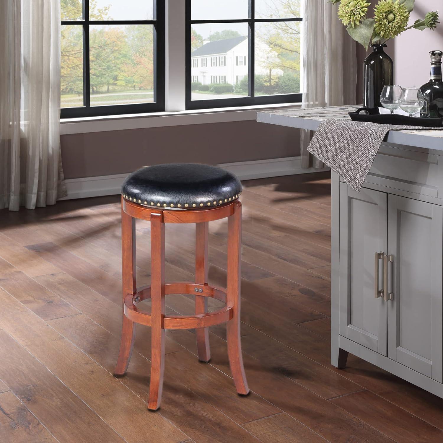 Boraam Cordova Bar Height Swivel Backless Bar Stool - Cherry